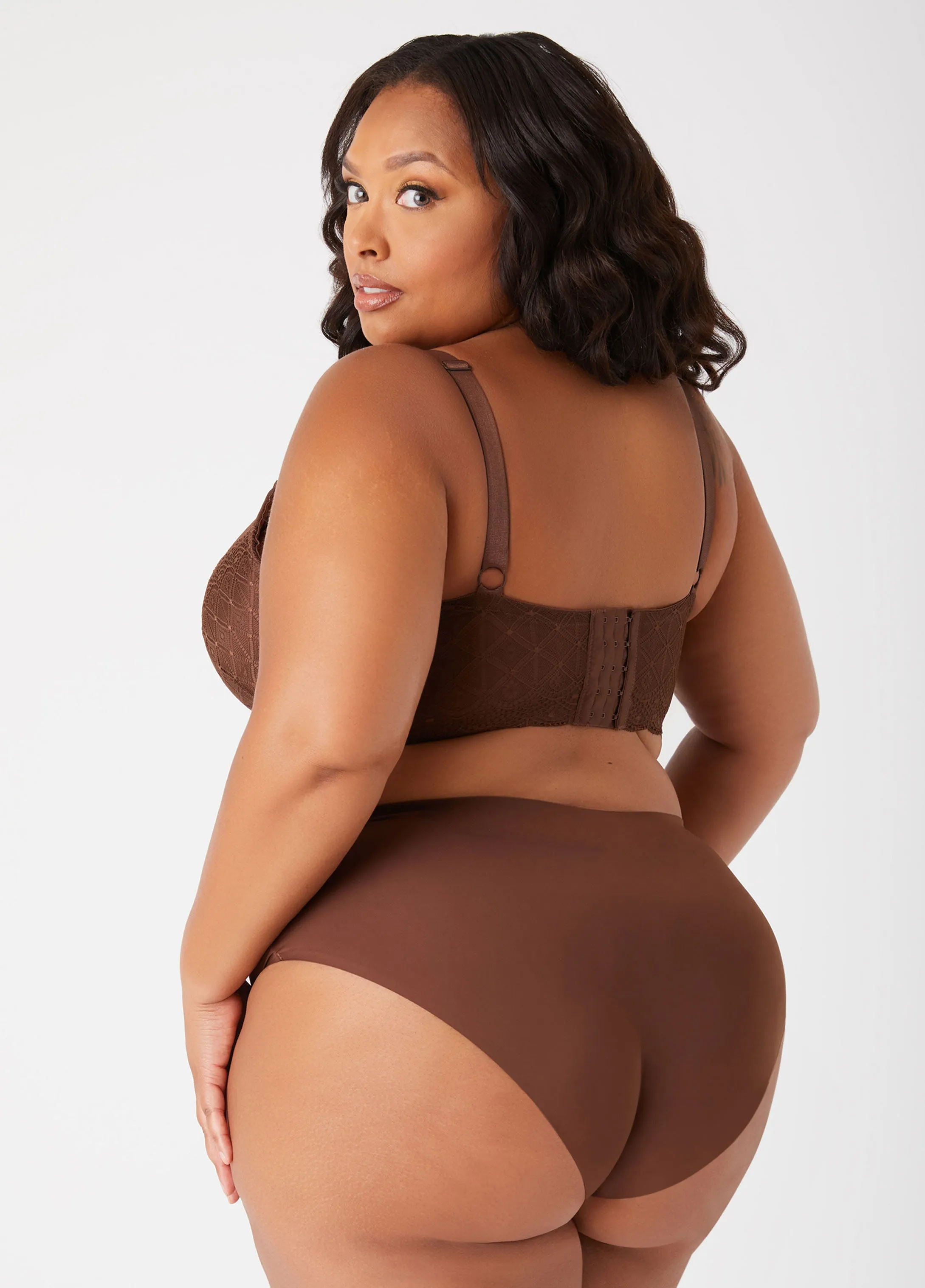 Lace Paneled Longline Push Up Bra sold by Ashley Stewart product image thumbnail 2