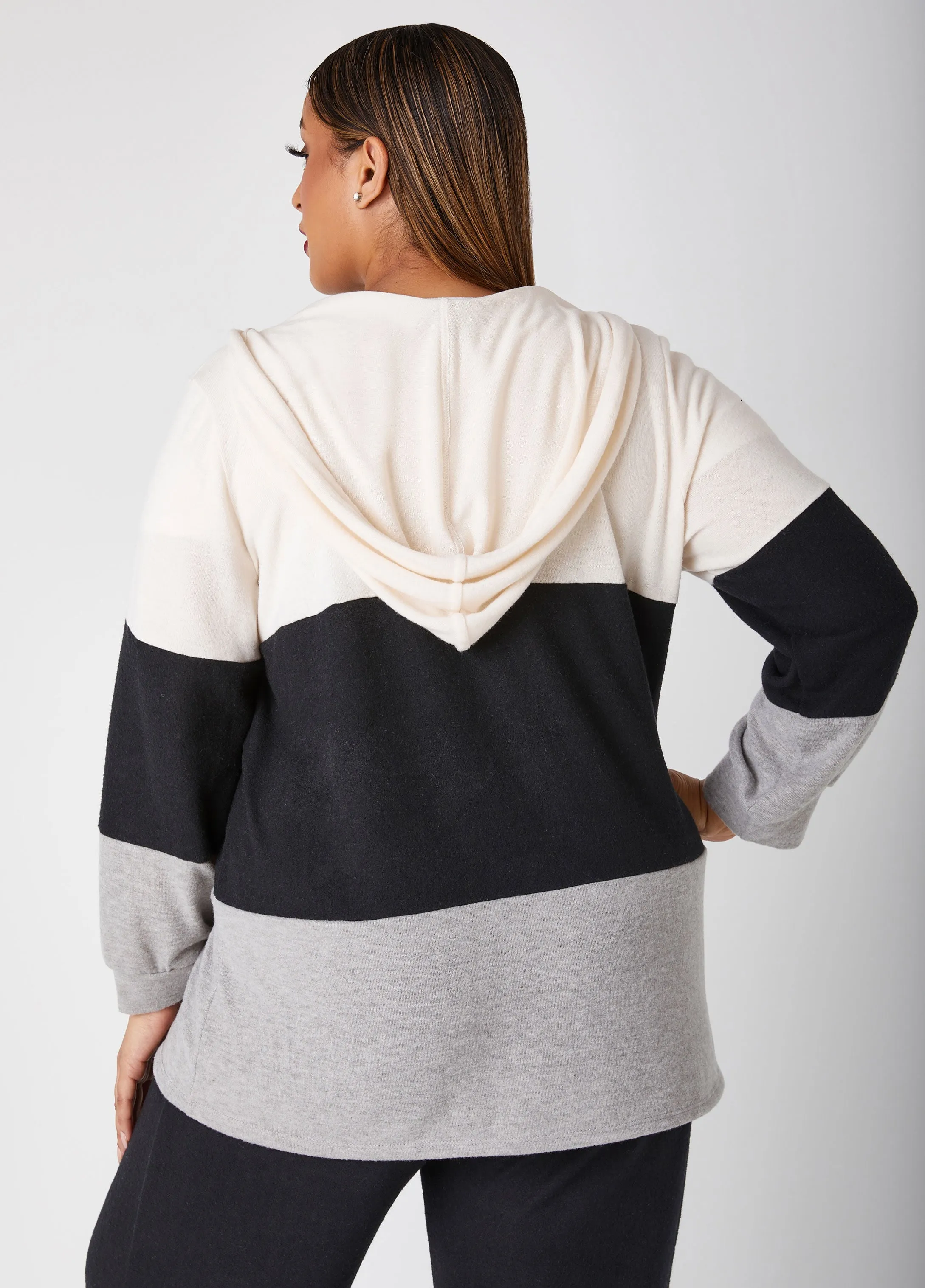 Colorblock Lounge Hoodie sold by Ashley Stewart product image thumbnail 2