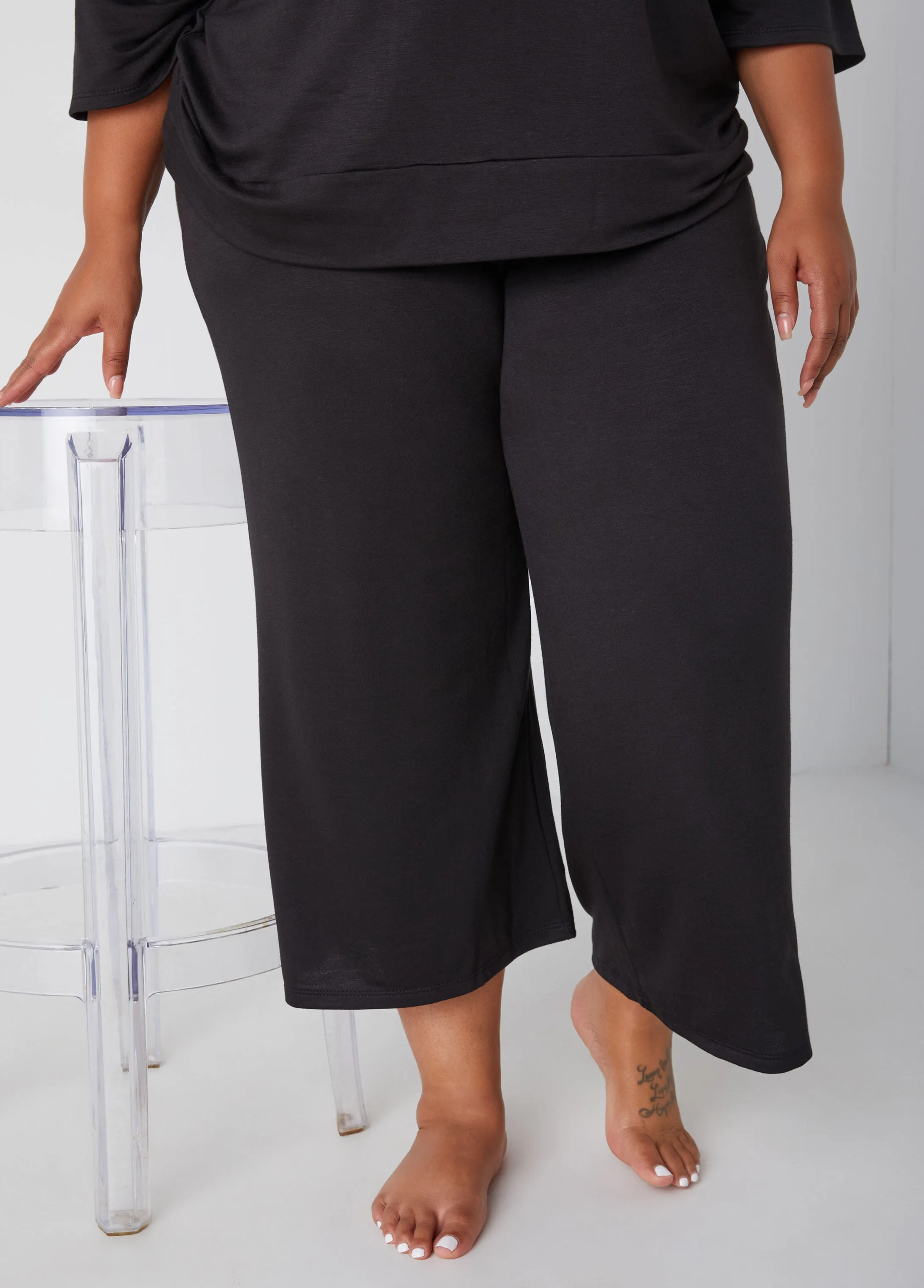 Cropped French Terry Lounge Pants sold by Ashley Stewart