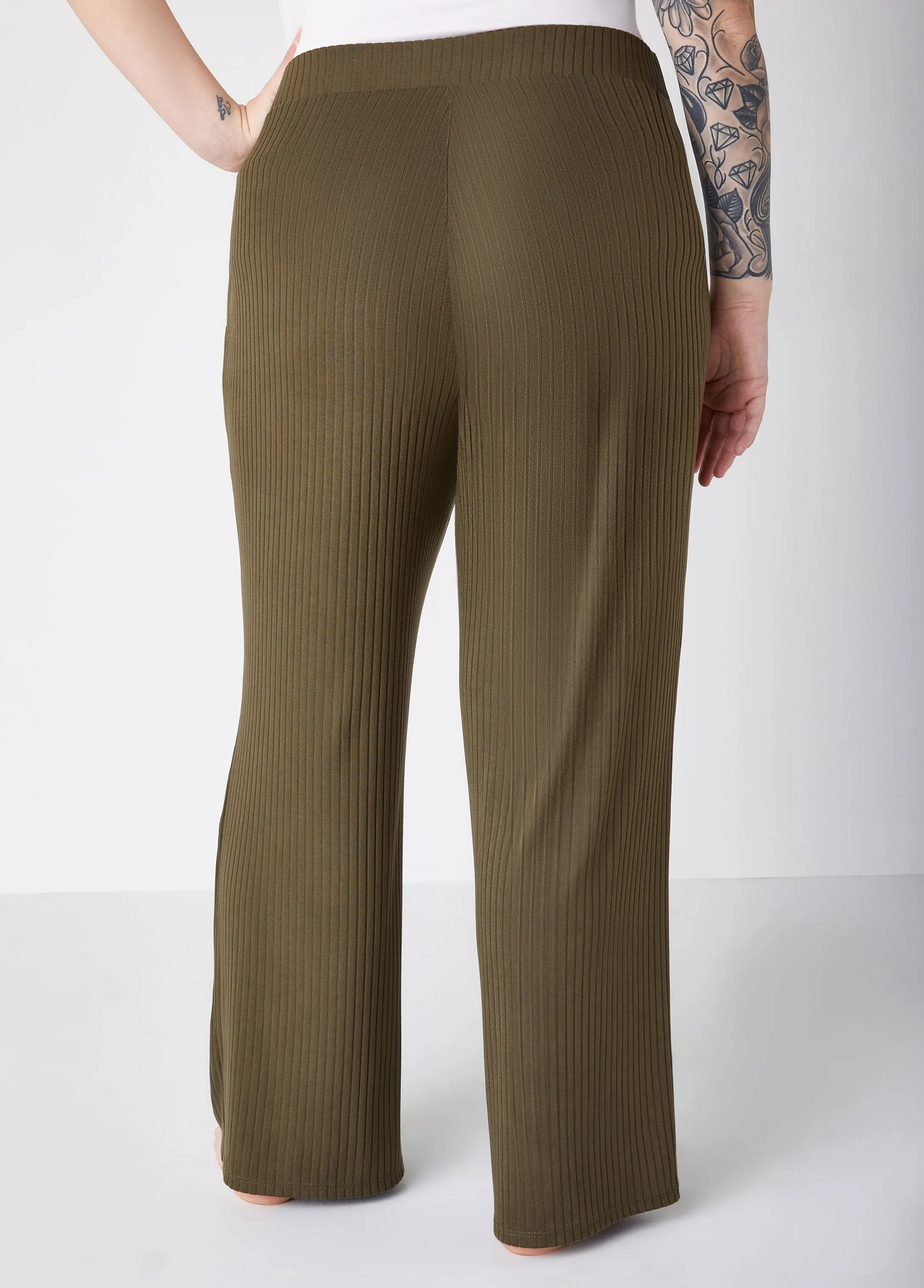 Ribbed Lounge Straight Leg Pants sold by Ashley Stewart product image thumbnail 2