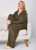 Ribbed V Neck Lounge Tunic sold by Ashley Stewart