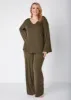 Ribbed V Neck Lounge Tunic sold by Ashley Stewart