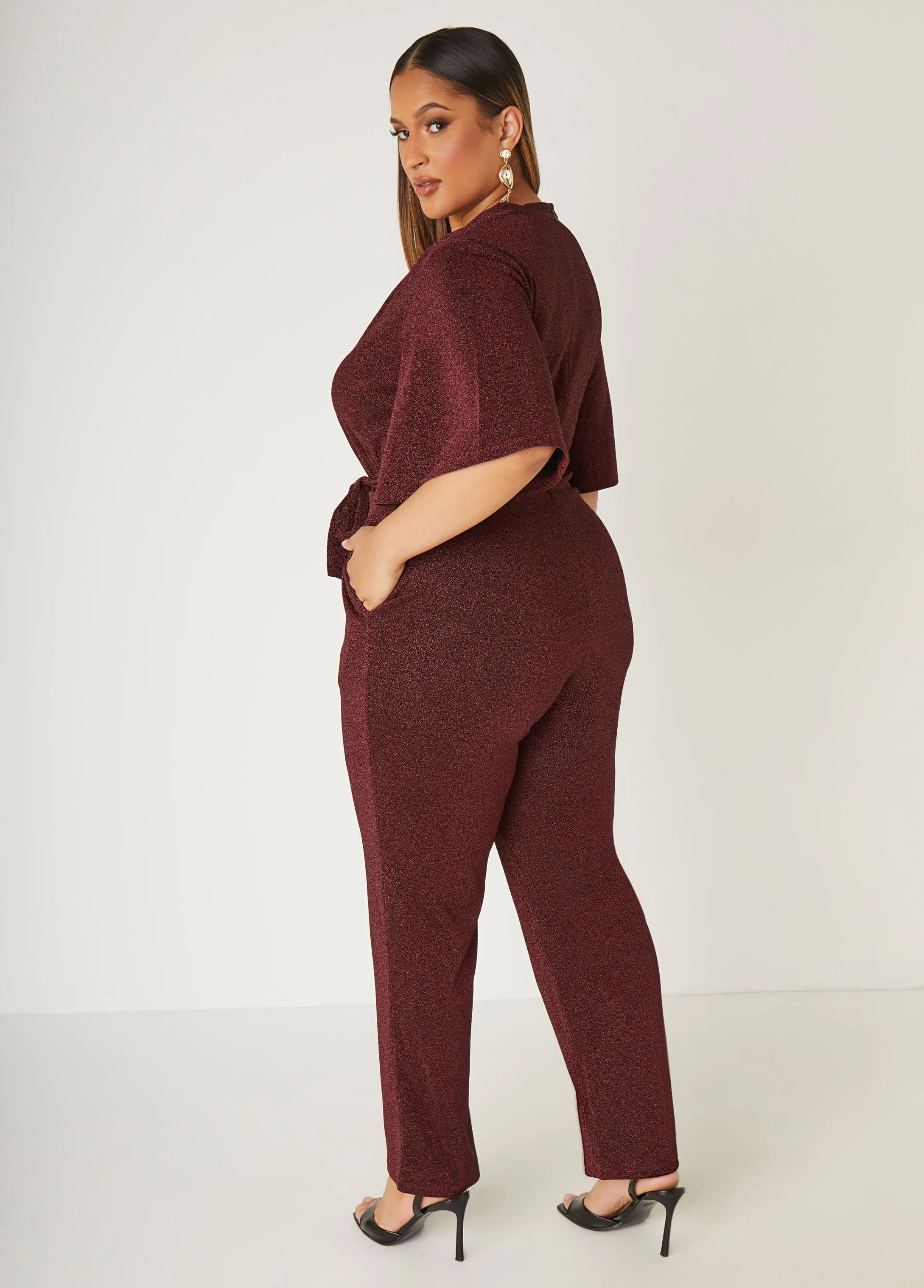 Straight Leg Lurex™ Jumpsuit sold by Ashley Stewart product image thumbnail 2