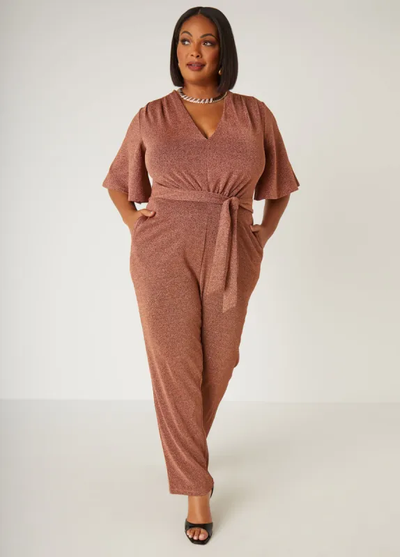 Lurex™ Straight Leg Jumpsuit sold by Ashley Stewart