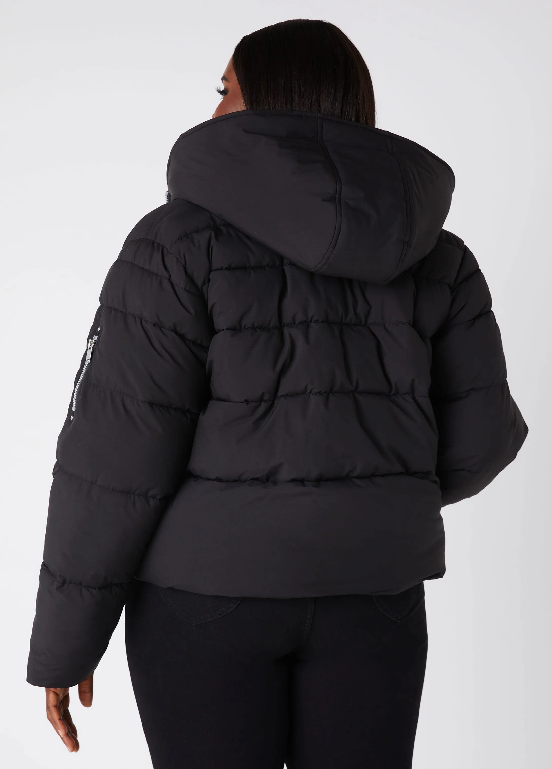 Faux Fur Trimmed Puffer Jacket sold by Ashley Stewart product image thumbnail 2