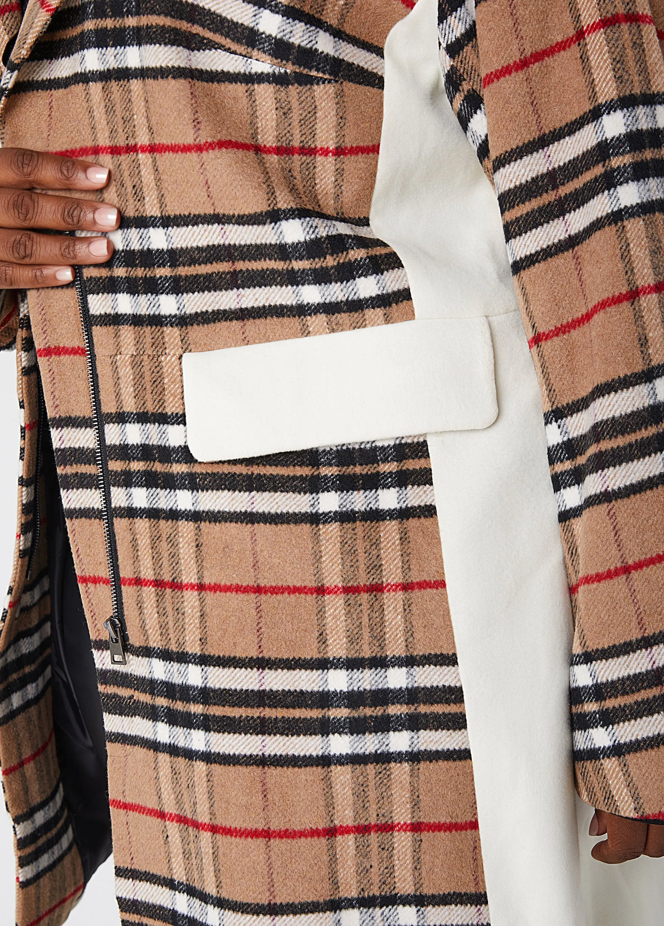 Plaid Flannel Coat sold by Ashley Stewart product image thumbnail 5