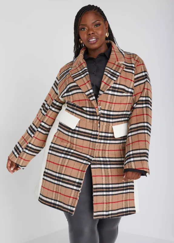 Plaid Flannel Coat sold by Ashley Stewart