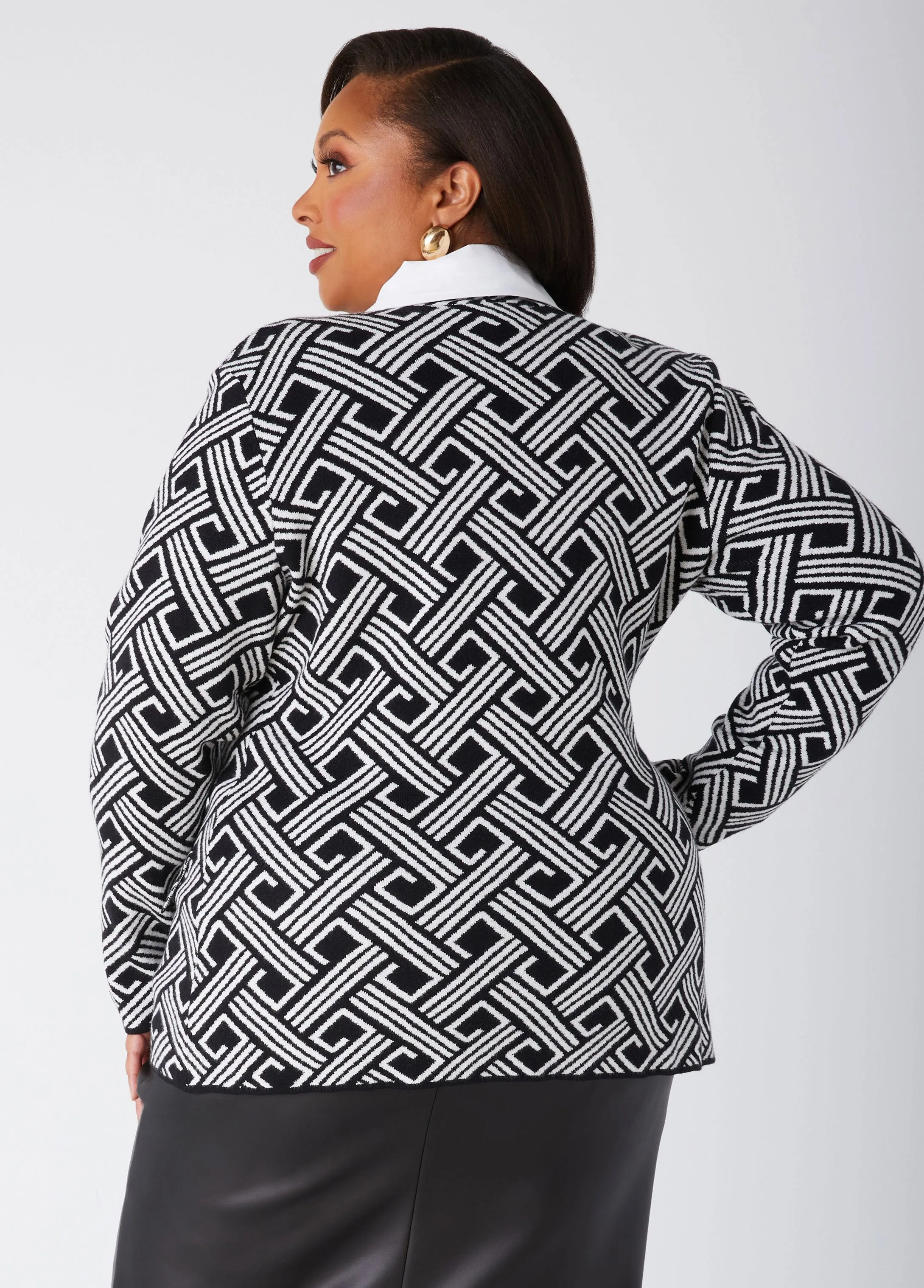 Double Breasted Jacquard Blazer sold by Ashley Stewart product image thumbnail 2