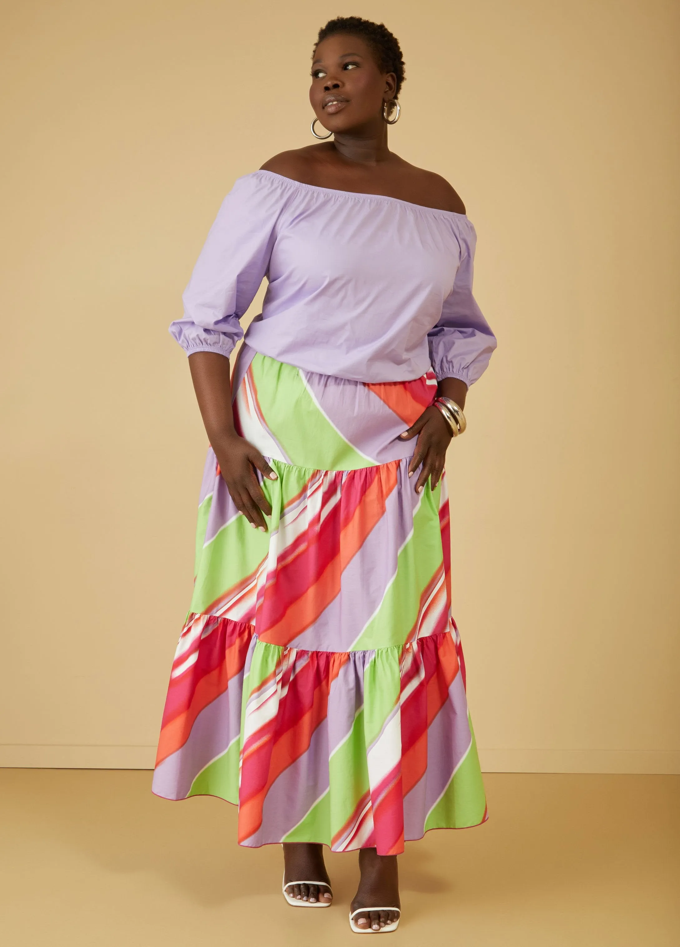 Cropped Off The Shoulder Blouse sold by Ashley Stewart product image thumbnail 3