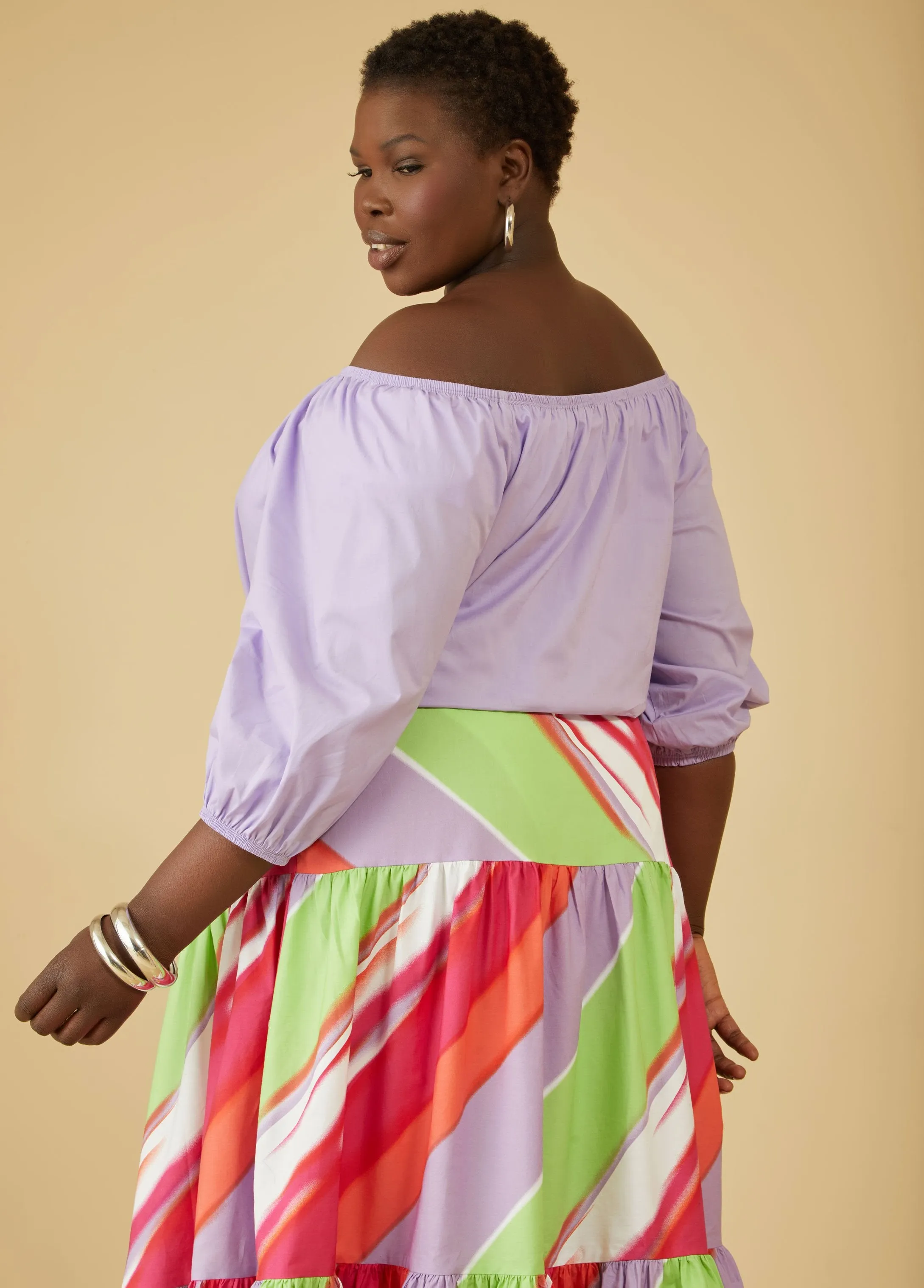 Cropped Off The Shoulder Blouse sold by Ashley Stewart product image thumbnail 2