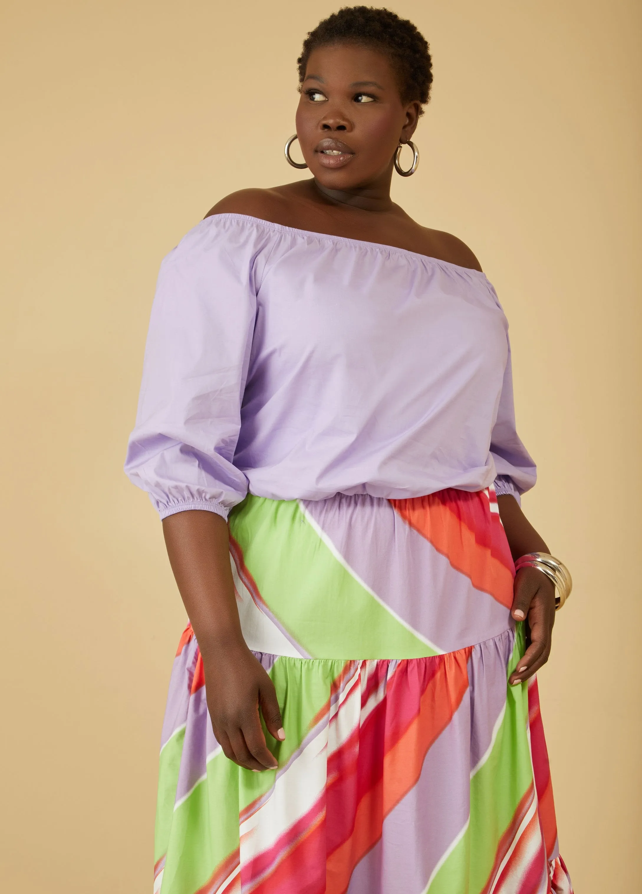 Cropped Off The Shoulder Blouse sold by Ashley Stewart