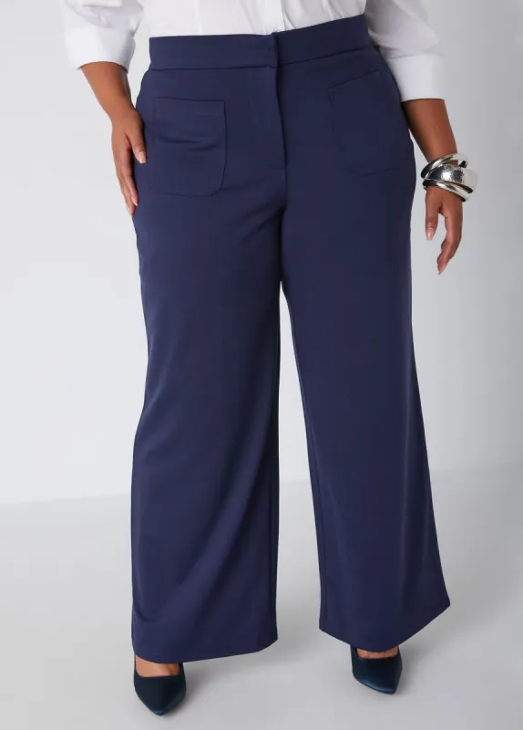 High Rise Ponte Wide Leg Pants sold by Ashley Stewart