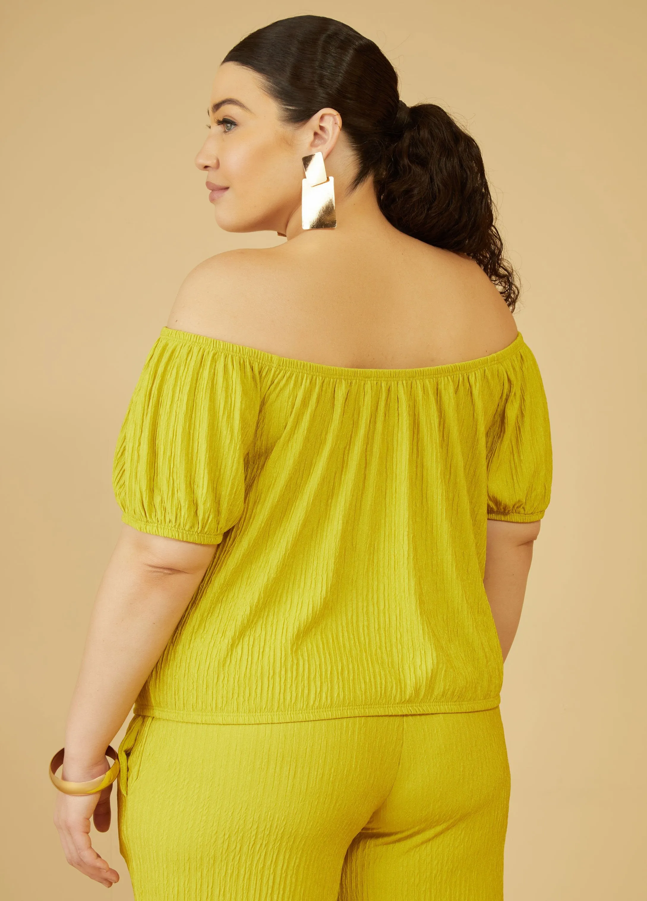 Off The Shoulder Textured Top sold by Ashley Stewart product image thumbnail 2