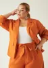 Linen Blend Blazer sold by Ashley Stewart