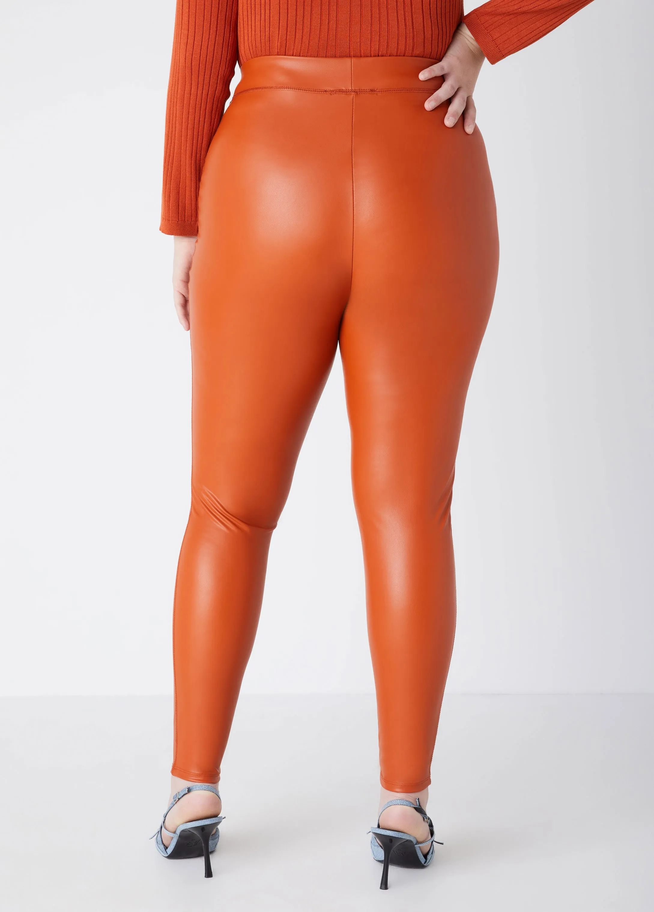 Faux Leather High Waist Leggings sold by Ashley Stewart product image thumbnail 2