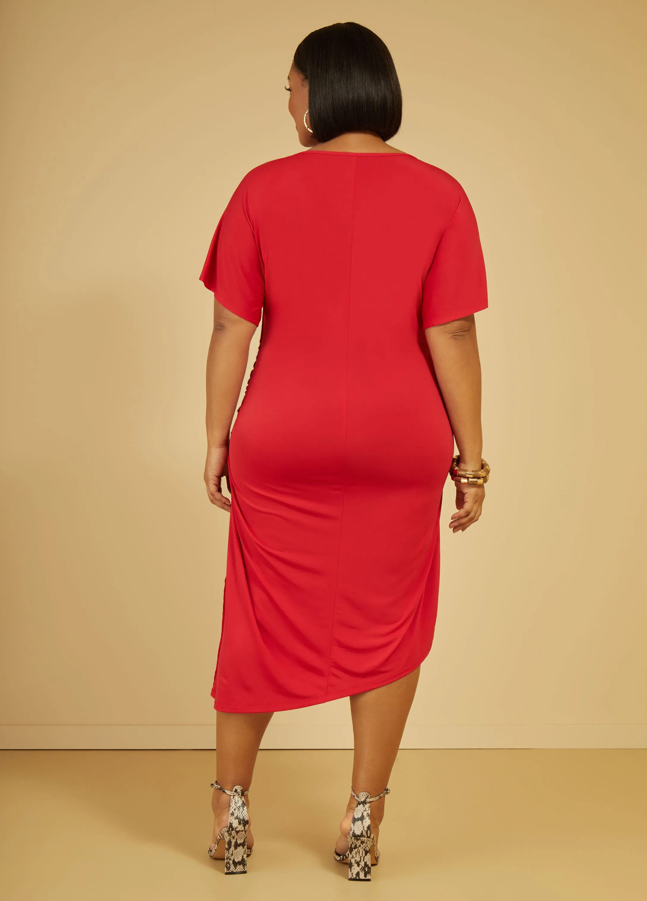 Ruched Asymmetric Dress sold by Ashley Stewart product image thumbnail 5
