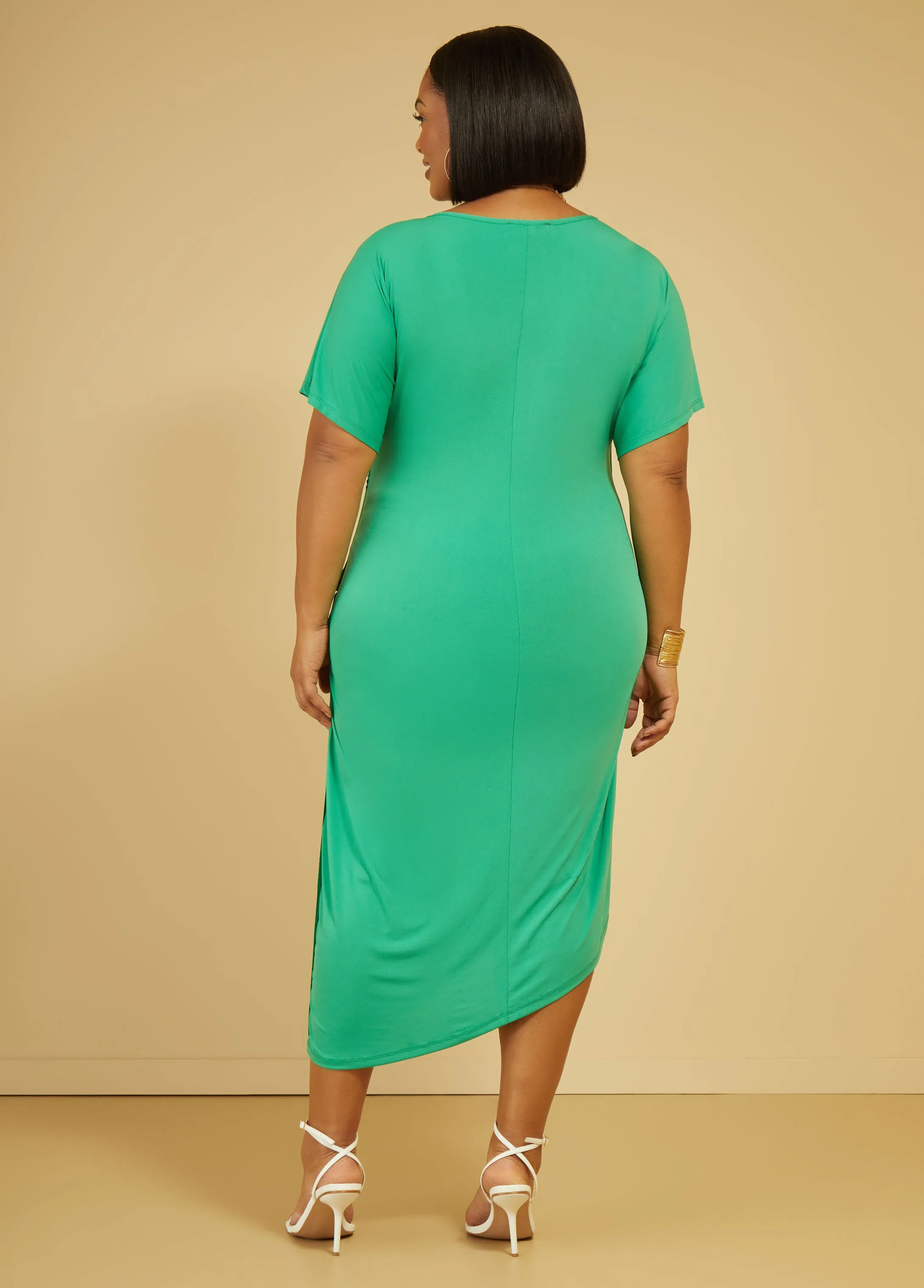 Ruched Asymmetric Dress sold by Ashley Stewart product image thumbnail 2