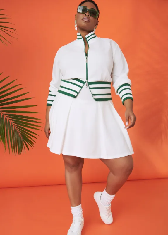 Box Pleated Tennis Skort sold by Ashley Stewart