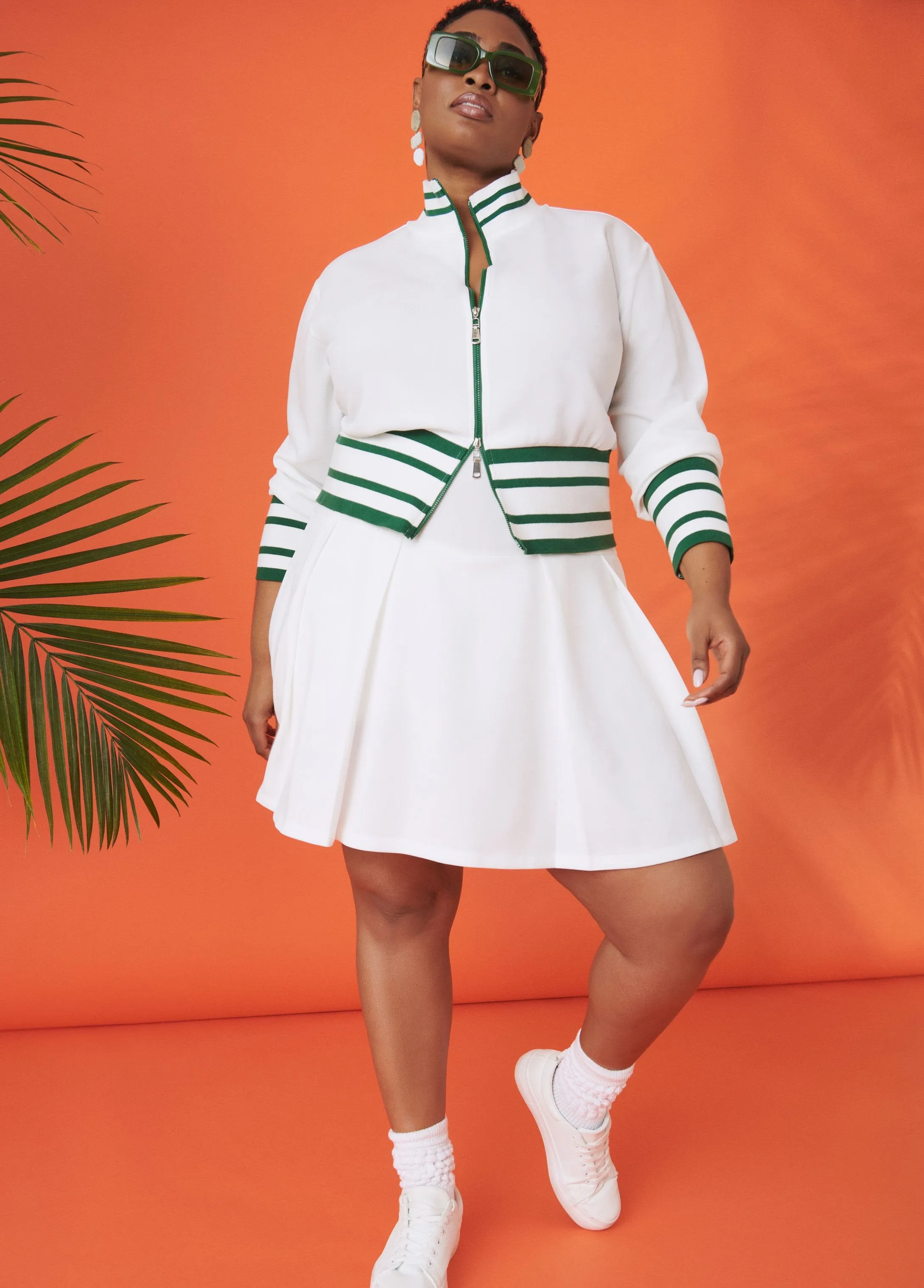 Box Pleated Tennis Skort sold by Ashley Stewart