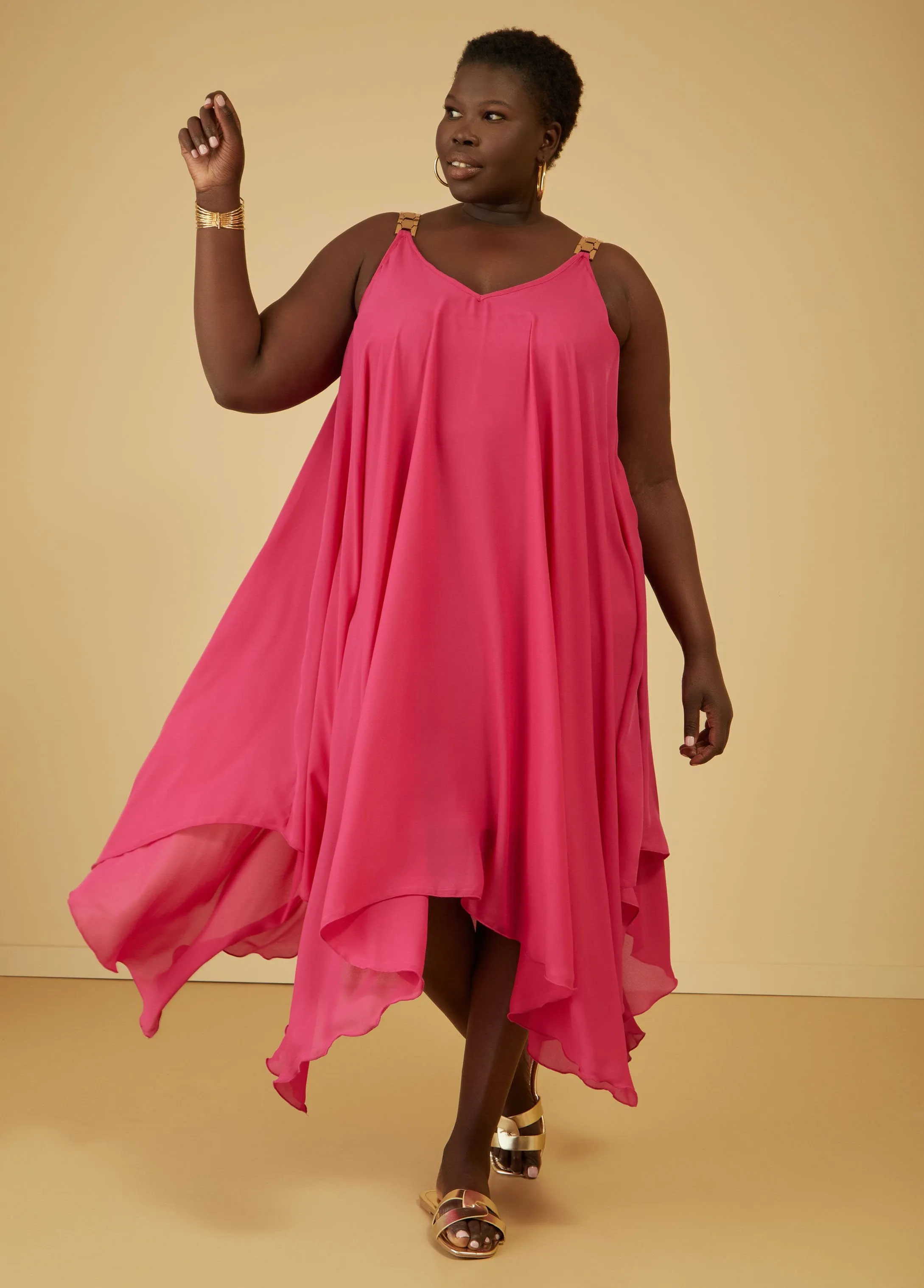 Chain Embellished Crepe Dress sold by Ashley Stewart product image thumbnail 5