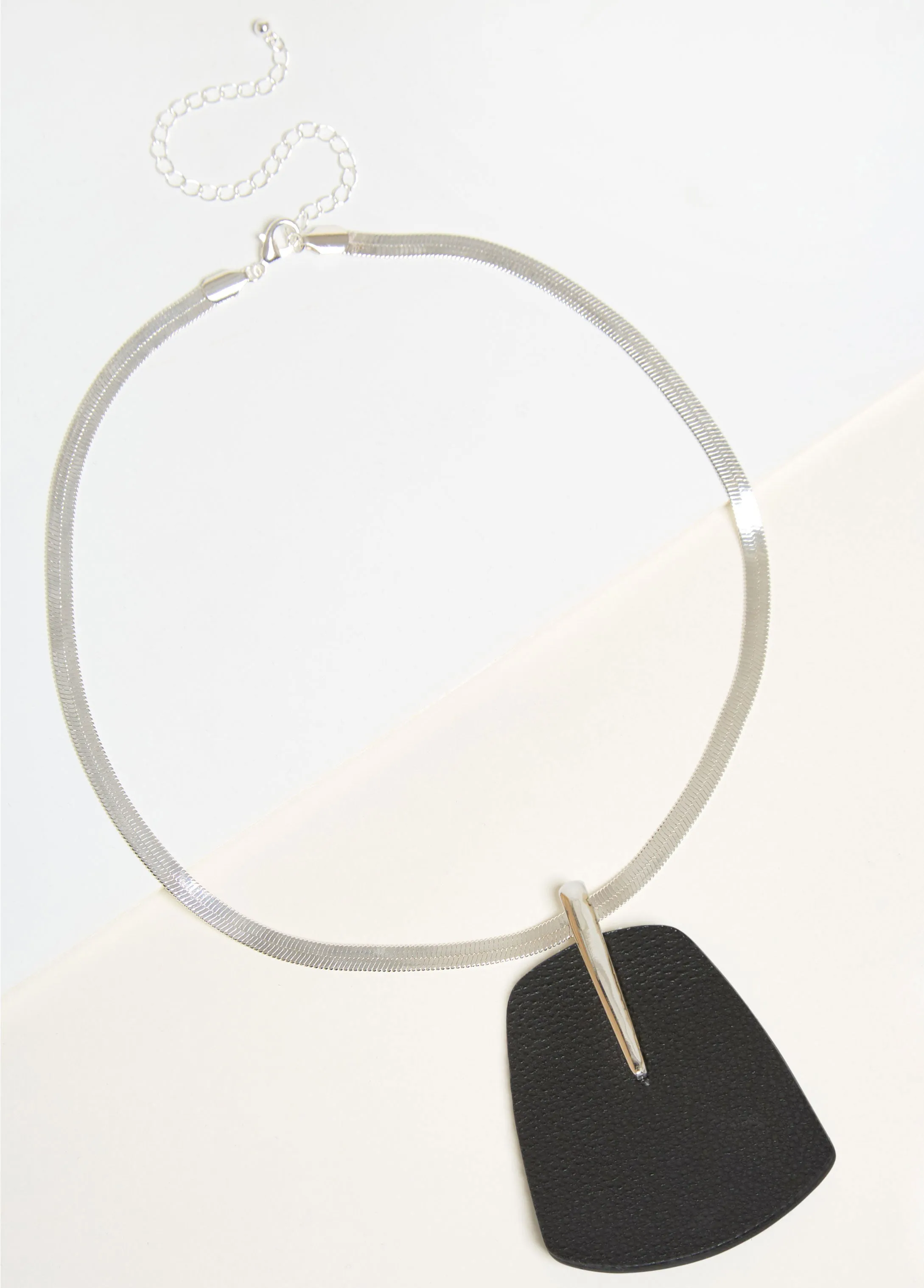 Pebbled Faux Leather Necklace sold by Ashley Stewart product image thumbnail 2
