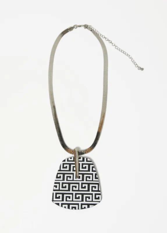 Geo Print Faux Leather Necklace sold by Ashley Stewart