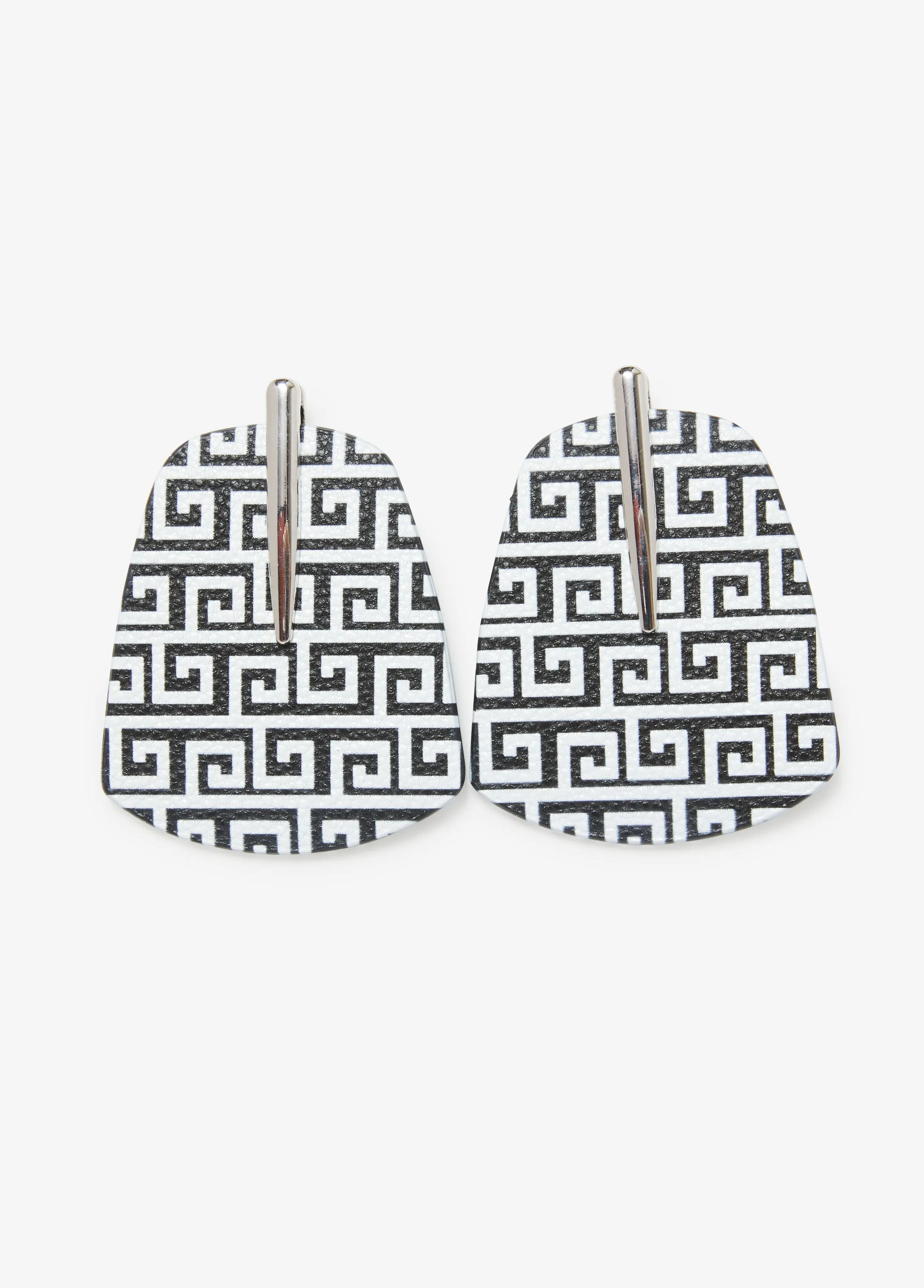 Geo Print Faux Leather Earrings sold by Ashley Stewart product image thumbnail 2