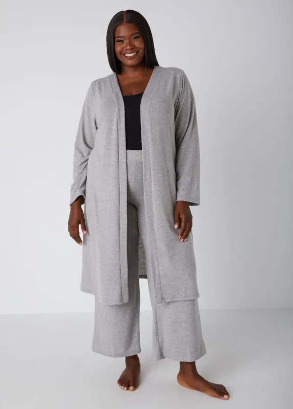 Brushed Hacci Knit Lounge Duster sold by Ashley Stewart