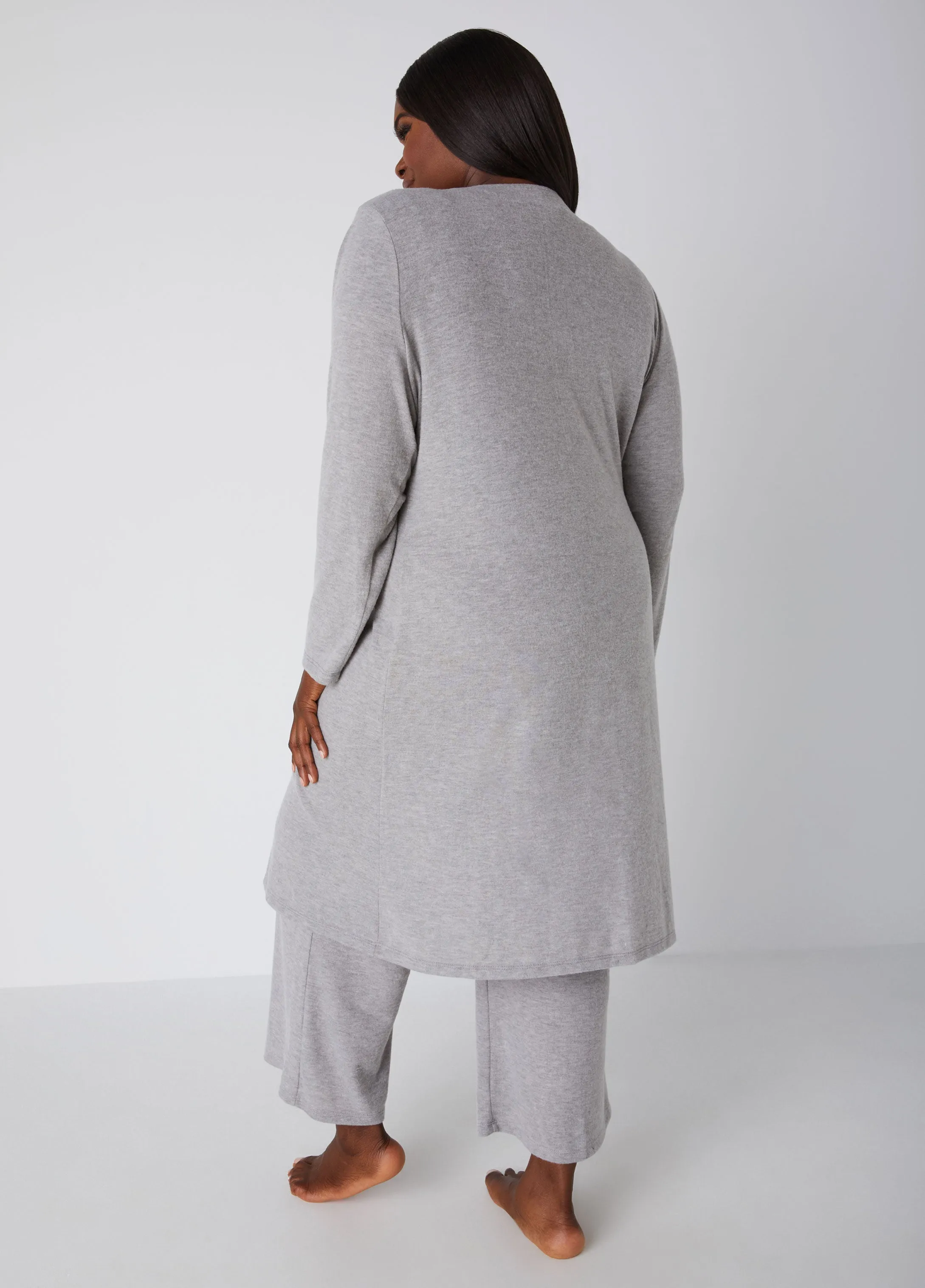 Brushed Hacci Knit Lounge Duster sold by Ashley Stewart product image thumbnail 2