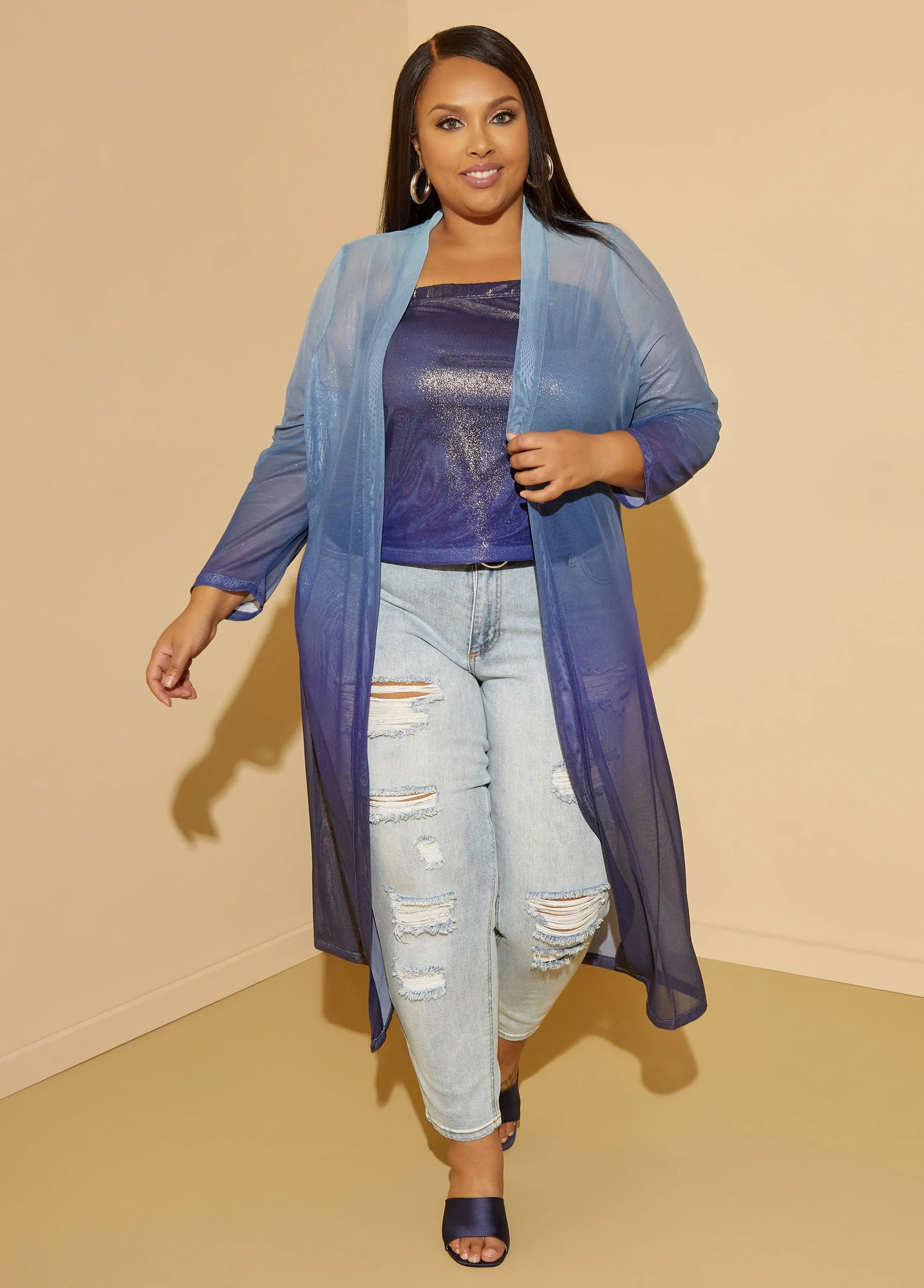 Glittered Ombre Mesh Tube Top sold by Ashley Stewart product image thumbnail 5