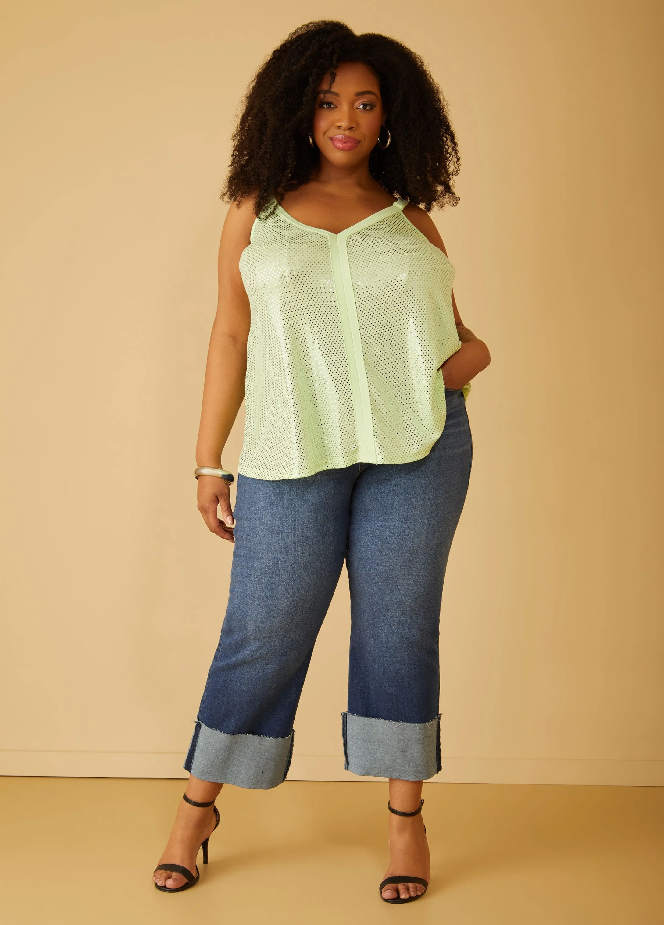 Sequin Embellished Knit Top sold by Ashley Stewart product image thumbnail 3