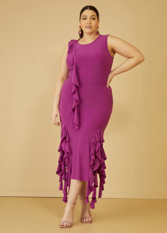 Ruffle Trimmed Midi Skirt sold by Ashley Stewart