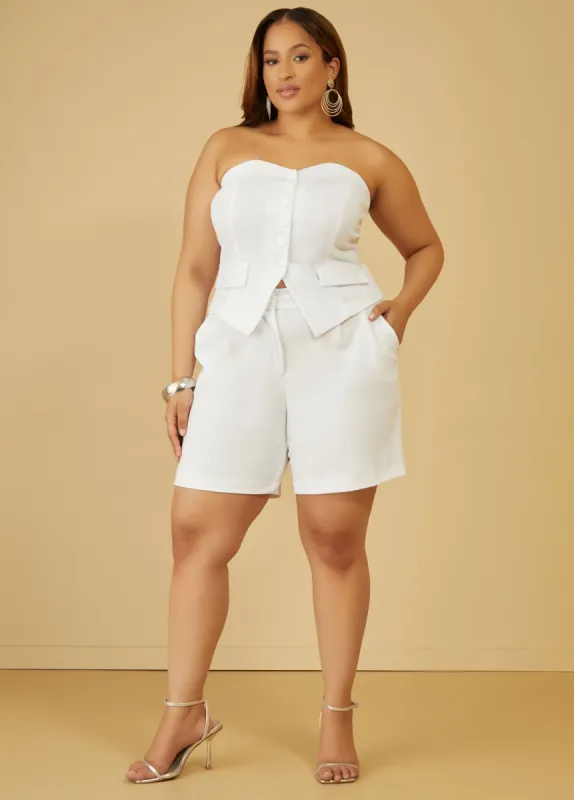 Strapless Buttoned Top sold by Ashley Stewart