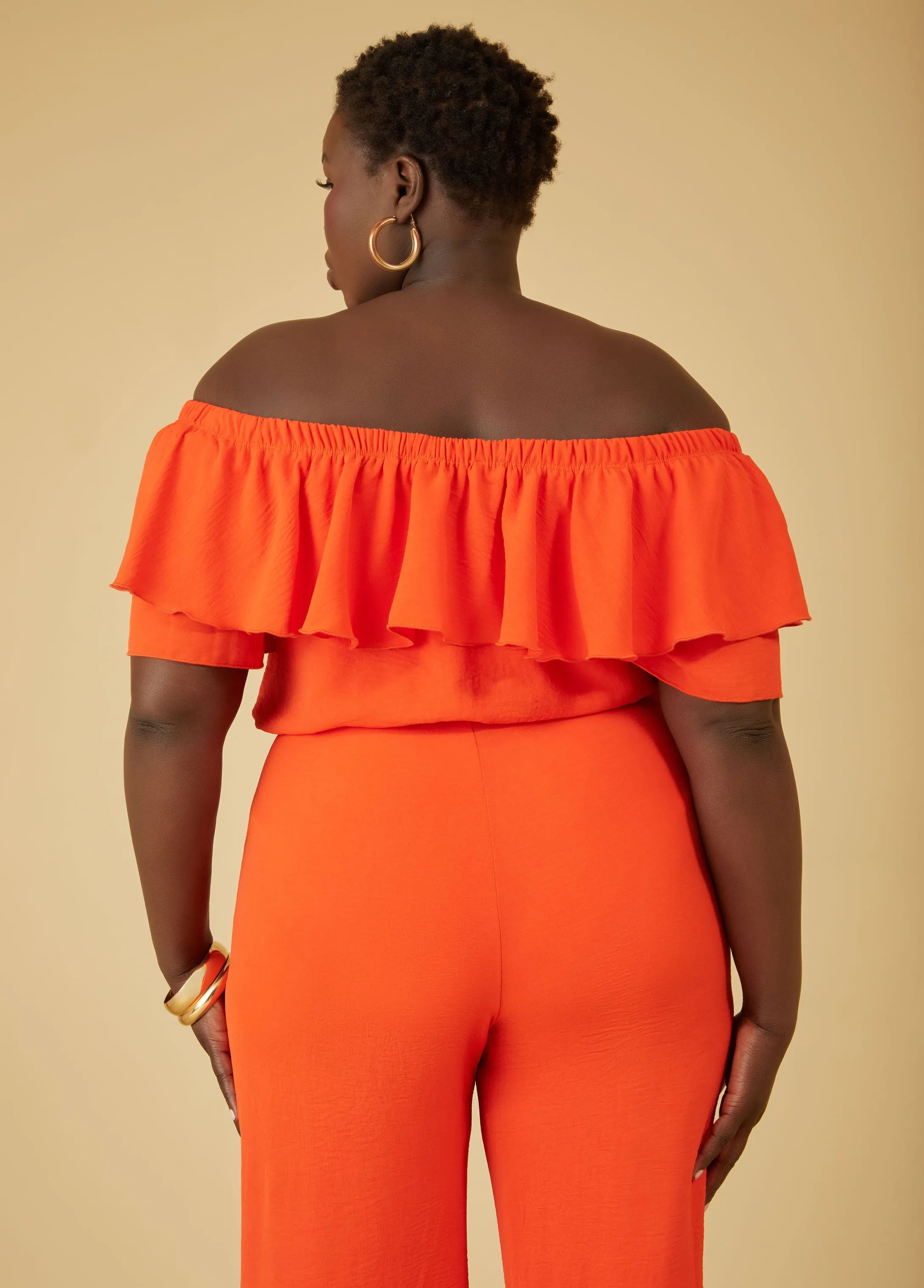 Off The Shoulder Flounced Blouse sold by Ashley Stewart product image thumbnail 5