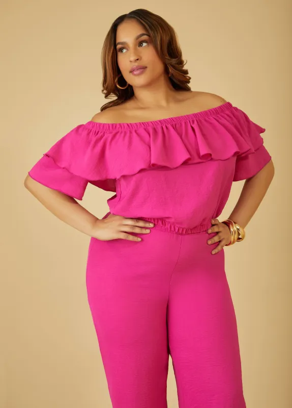 Off The Shoulder Flounced Blouse sold by Ashley Stewart