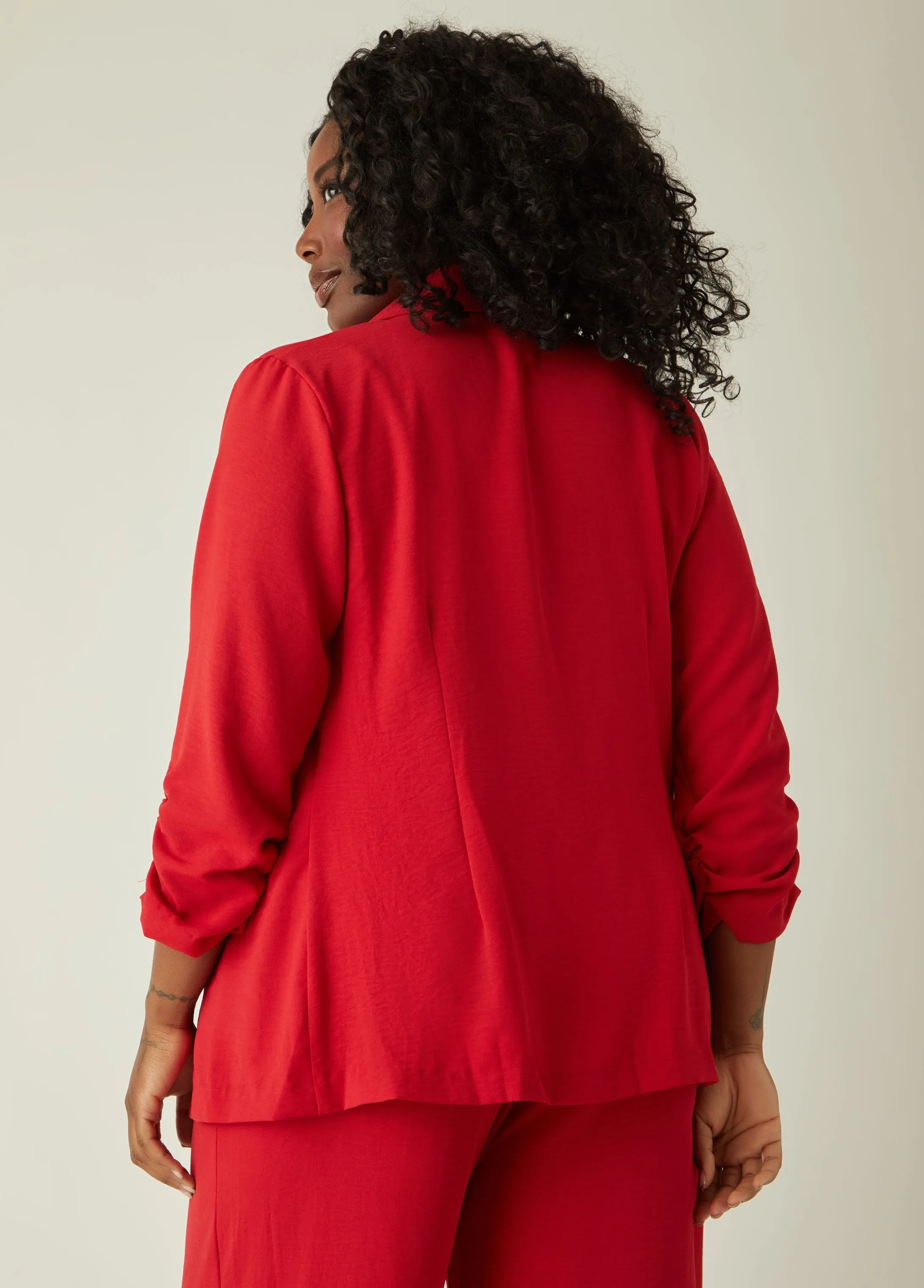 Textured Open Front Blazer sold by Ashley Stewart product image thumbnail 2
