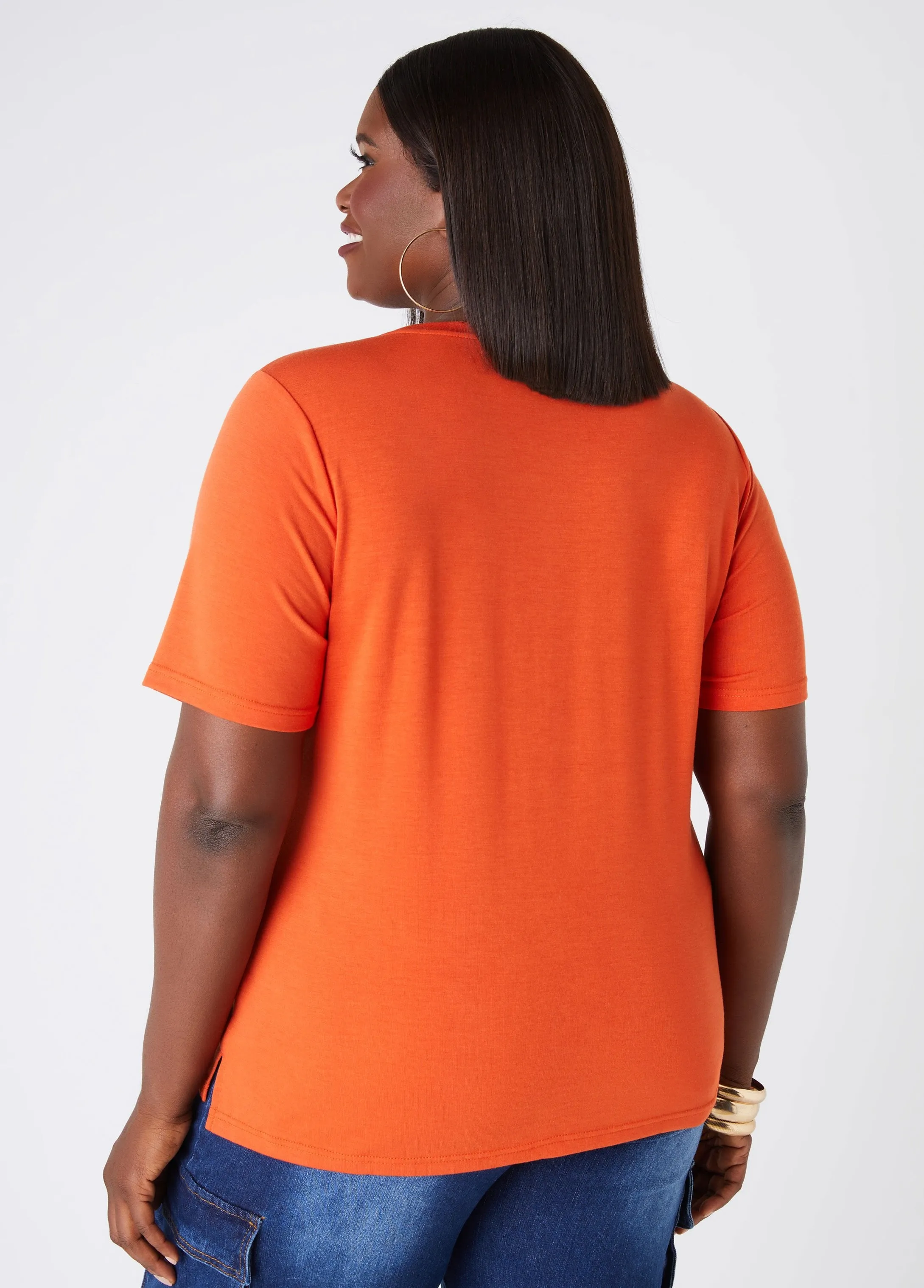 Hamsa Embellished Graphic Tee sold by Ashley Stewart product image thumbnail 2