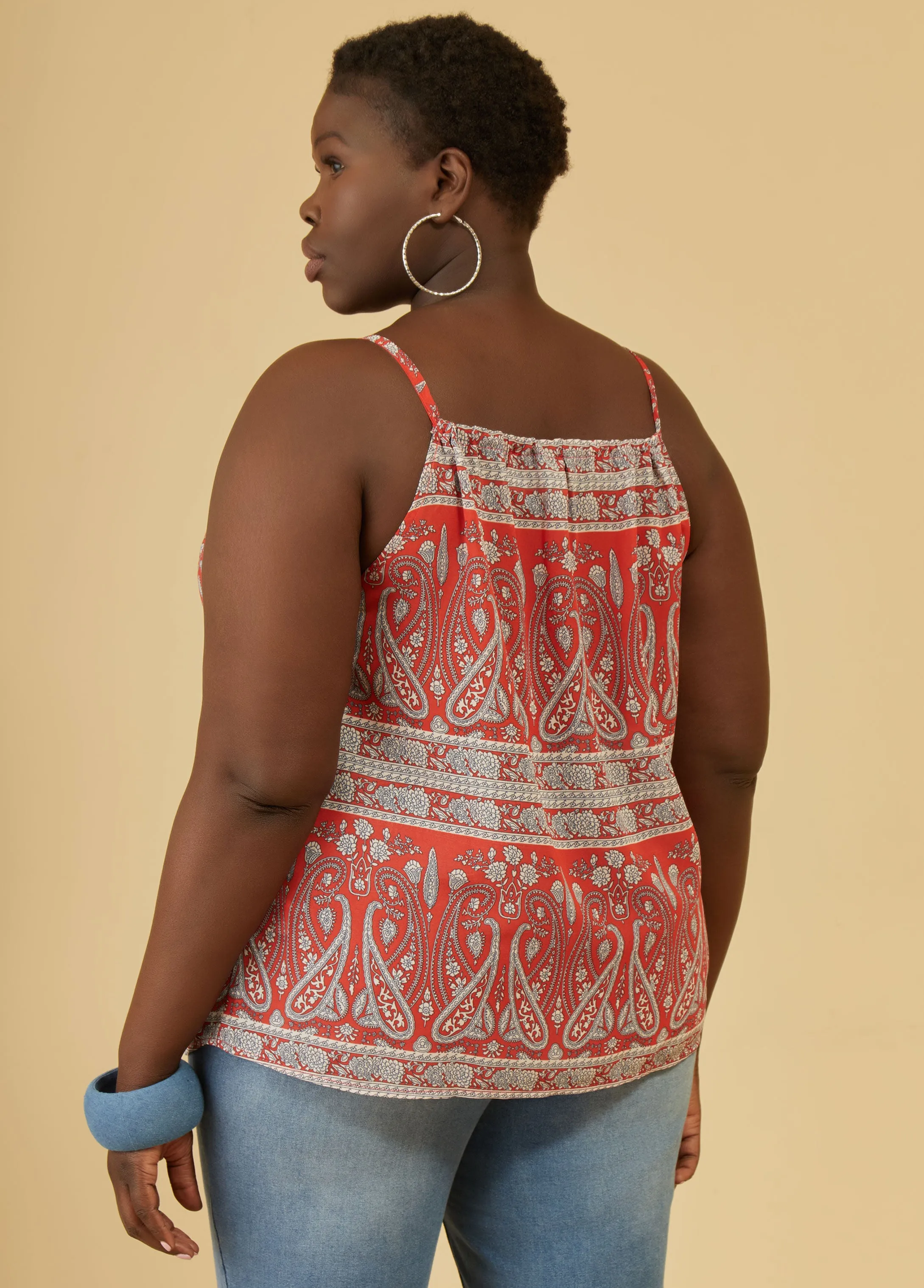Paisley Print Keyhole Top sold by Ashley Stewart product image thumbnail 2