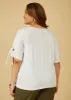 Grommet Detailed Stretch Knit Top sold by Ashley Stewart