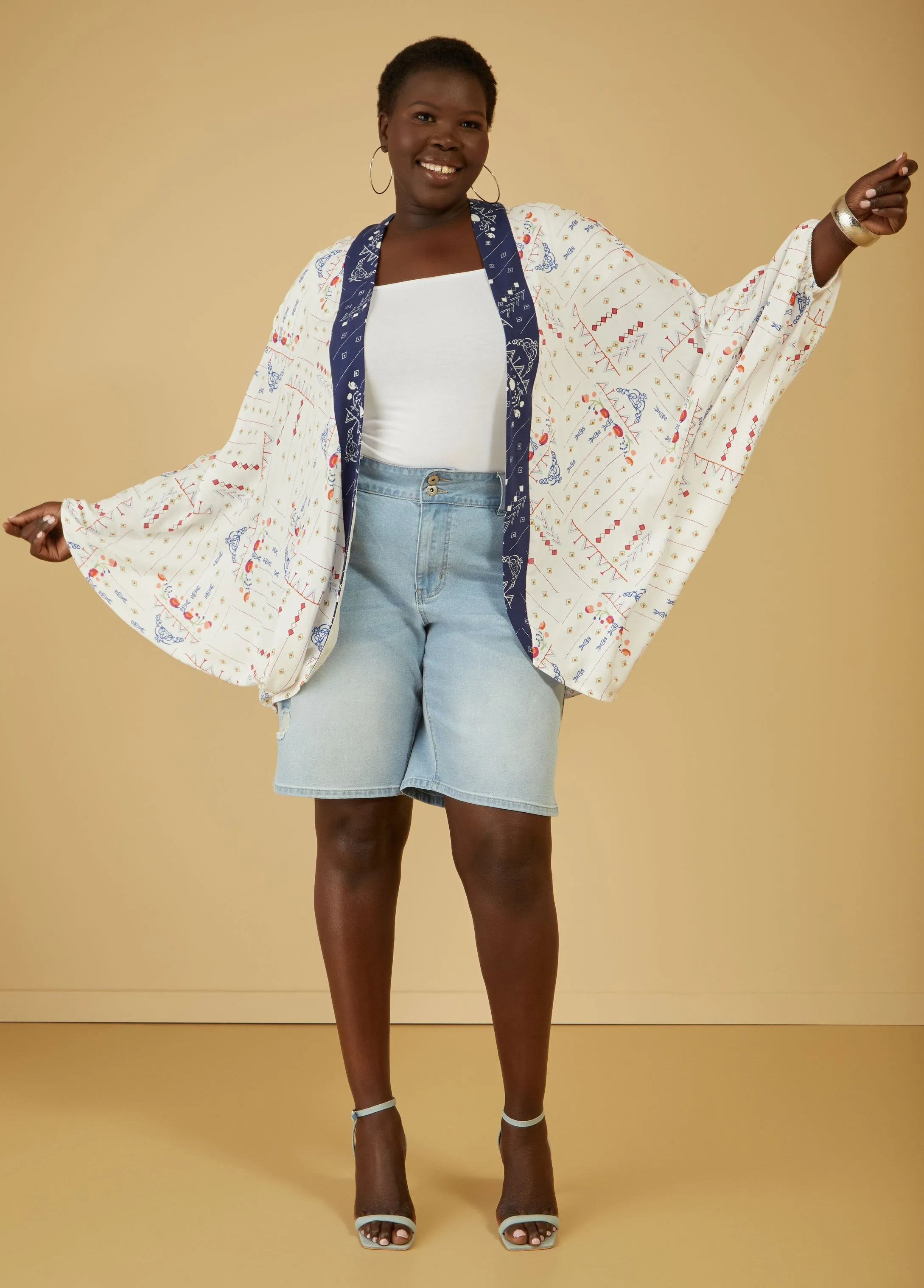 Printed Woven Kimono sold by Ashley Stewart product image thumbnail 3