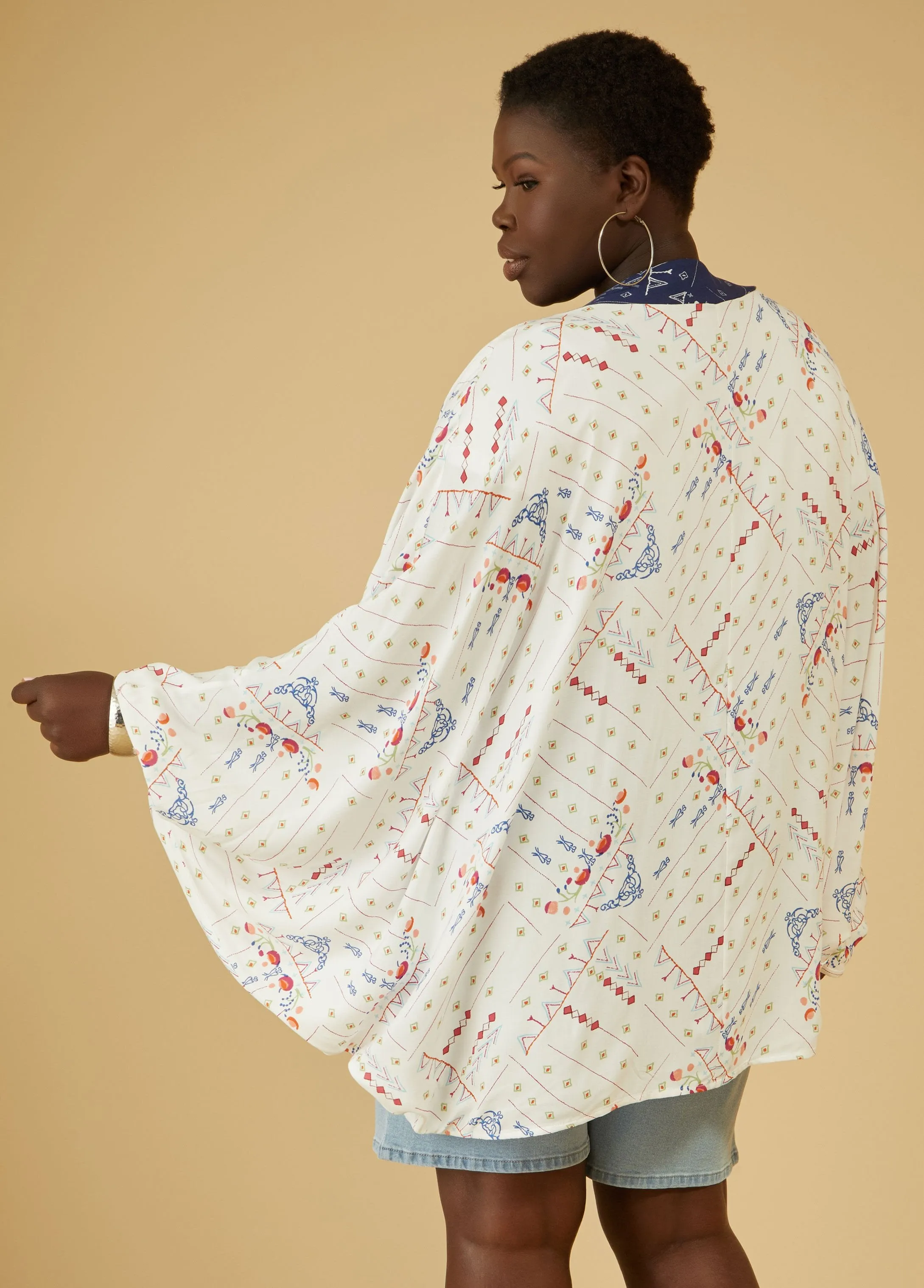 Printed Woven Kimono sold by Ashley Stewart product image thumbnail 2
