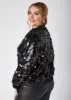 Sequined Mesh Bomber Jacket sold by Ashley Stewart