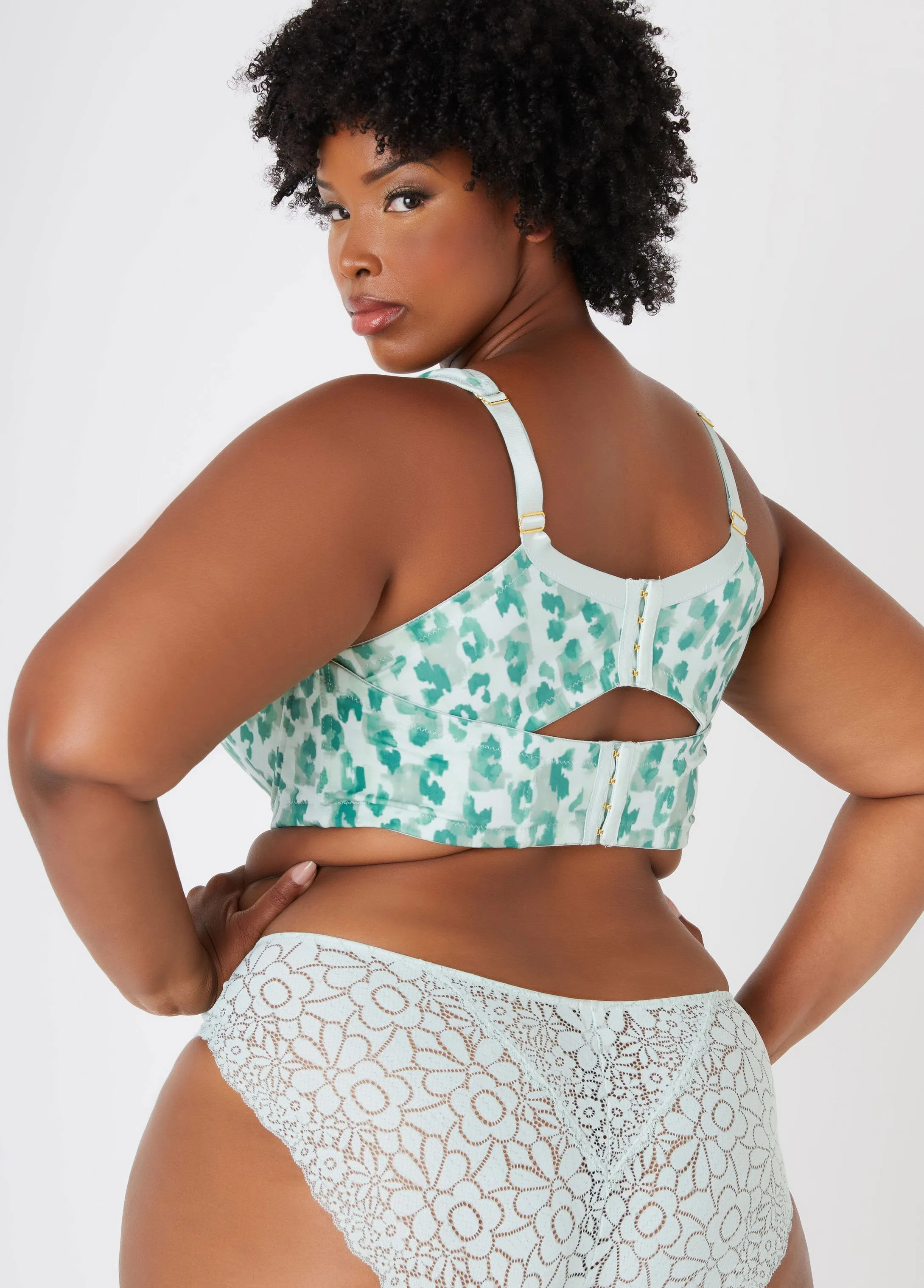 Leopard Print Plunge Butterfly Bra sold by Ashley Stewart product image thumbnail 2