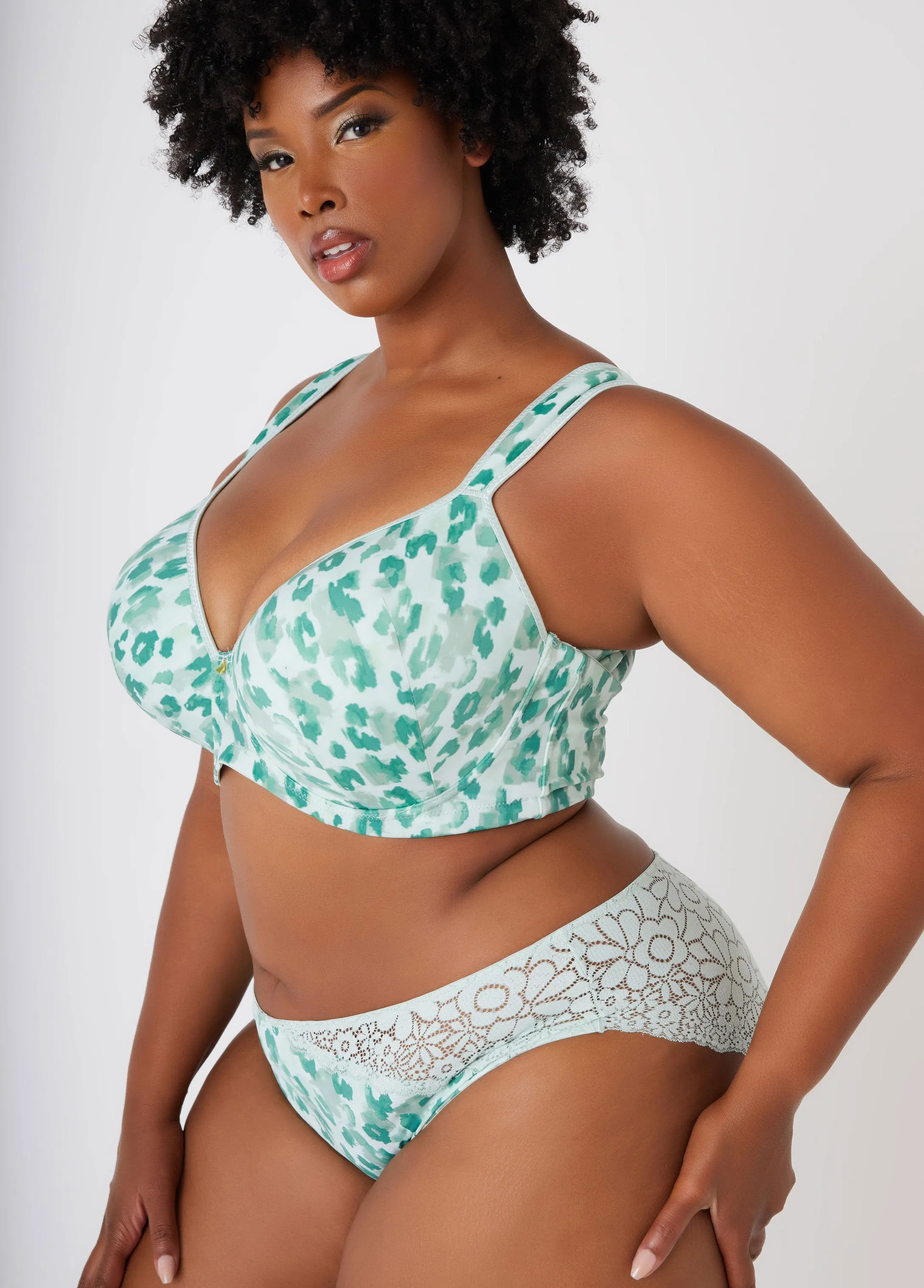 Leopard Print Plunge Butterfly Bra sold by Ashley Stewart product image thumbnail 4