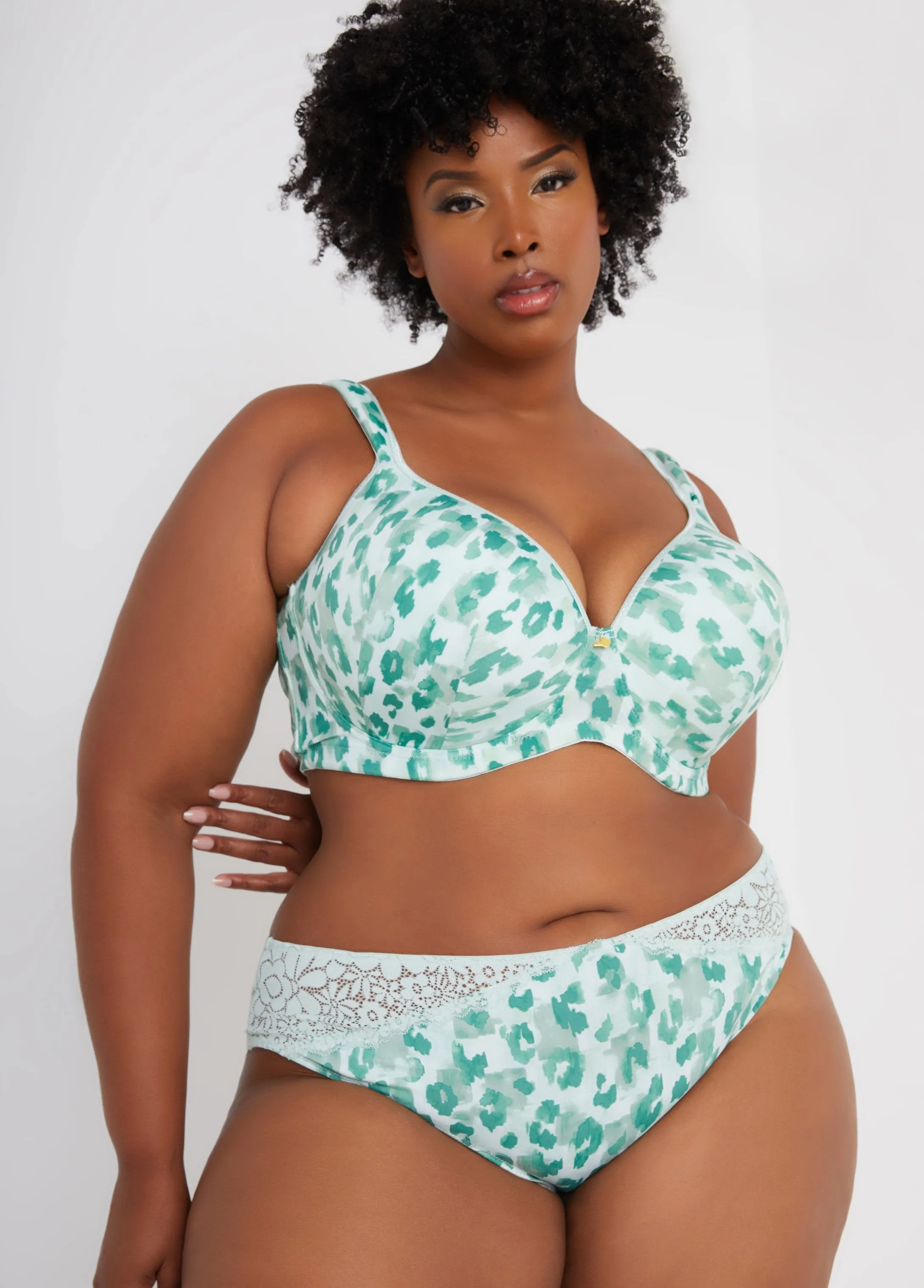 Leopard Print Plunge Butterfly Bra sold by Ashley Stewart