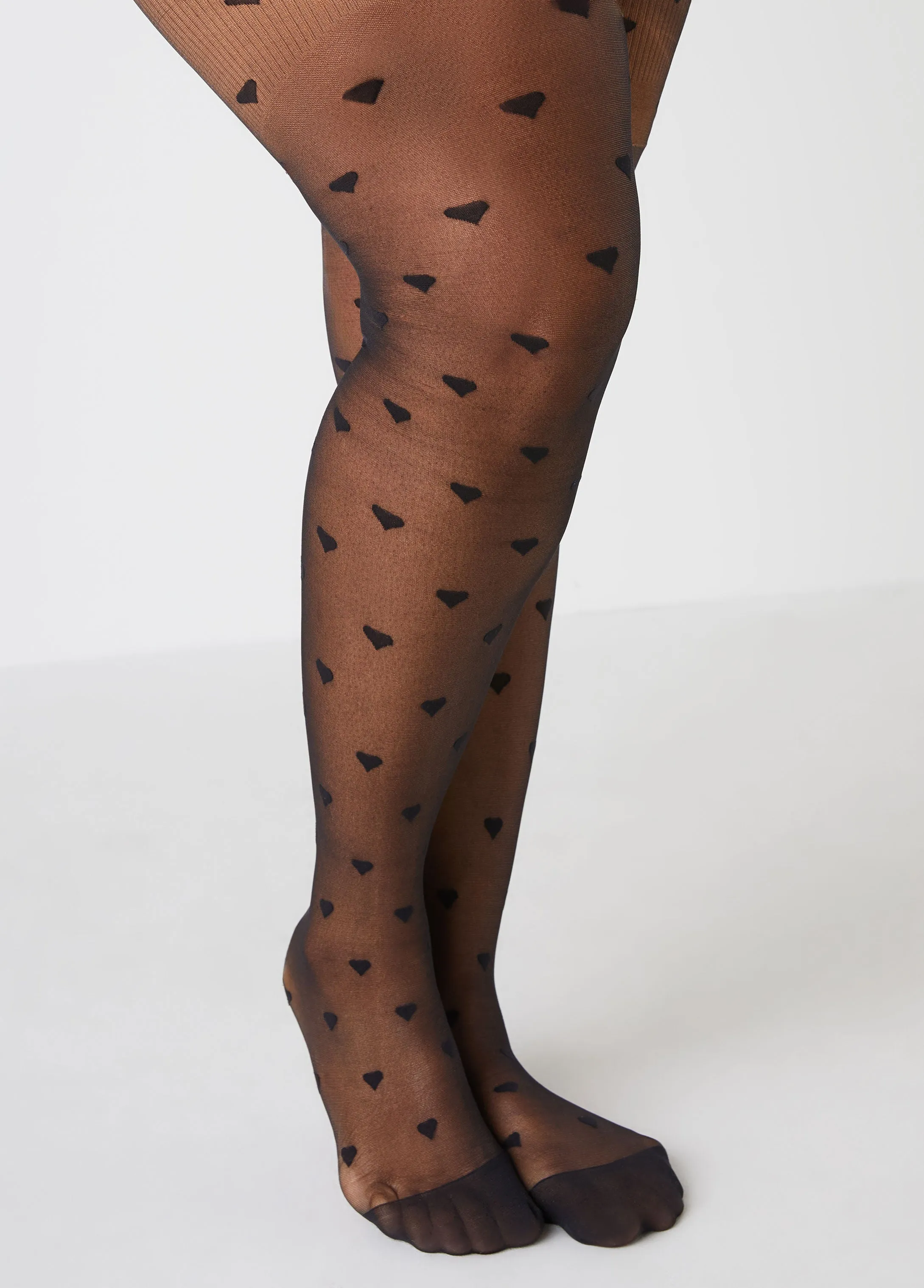 Sheer Hearts Footed Tights sold by Ashley Stewart