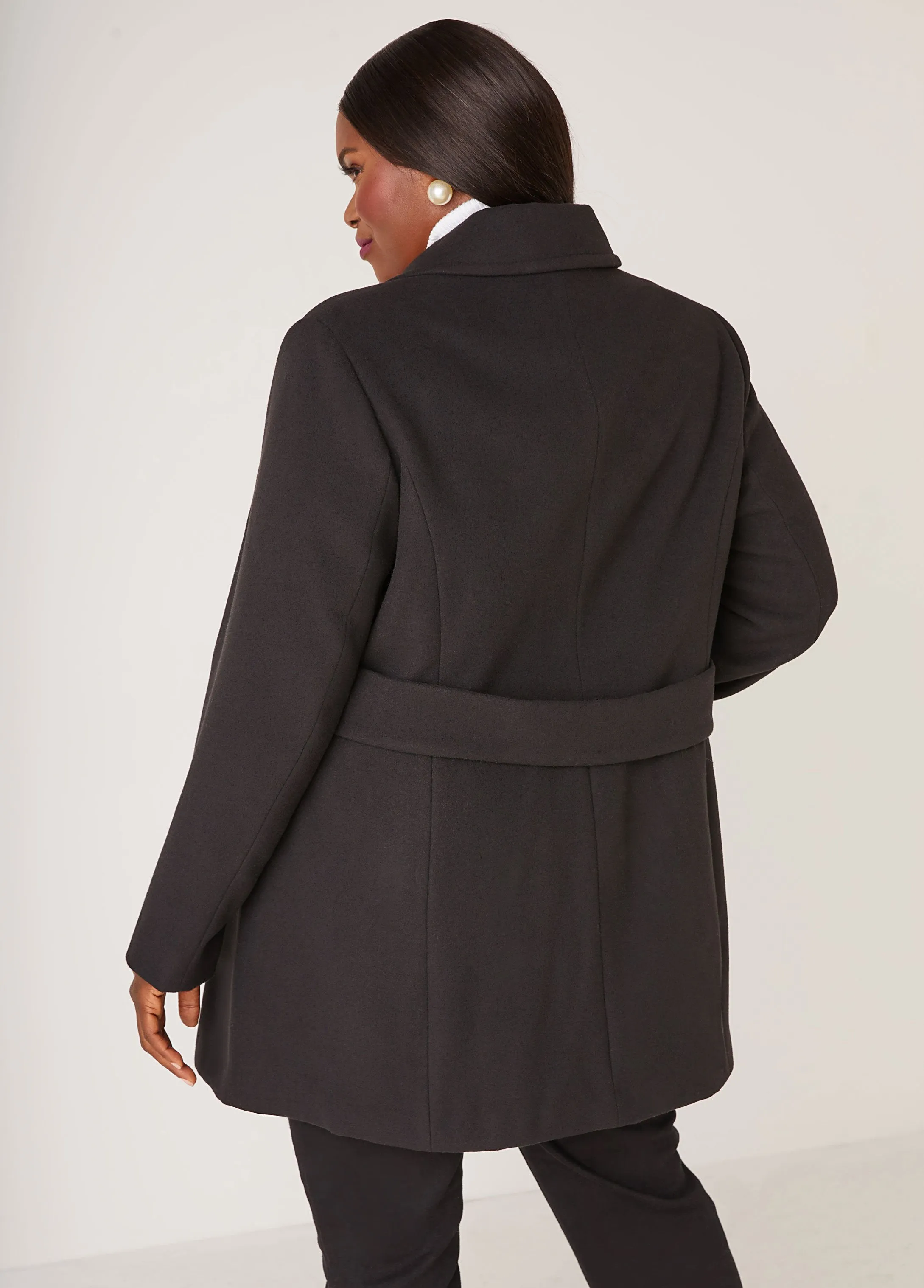 Faux Wool Double Breasted Peacoat sold by Ashley Stewart product image thumbnail 2