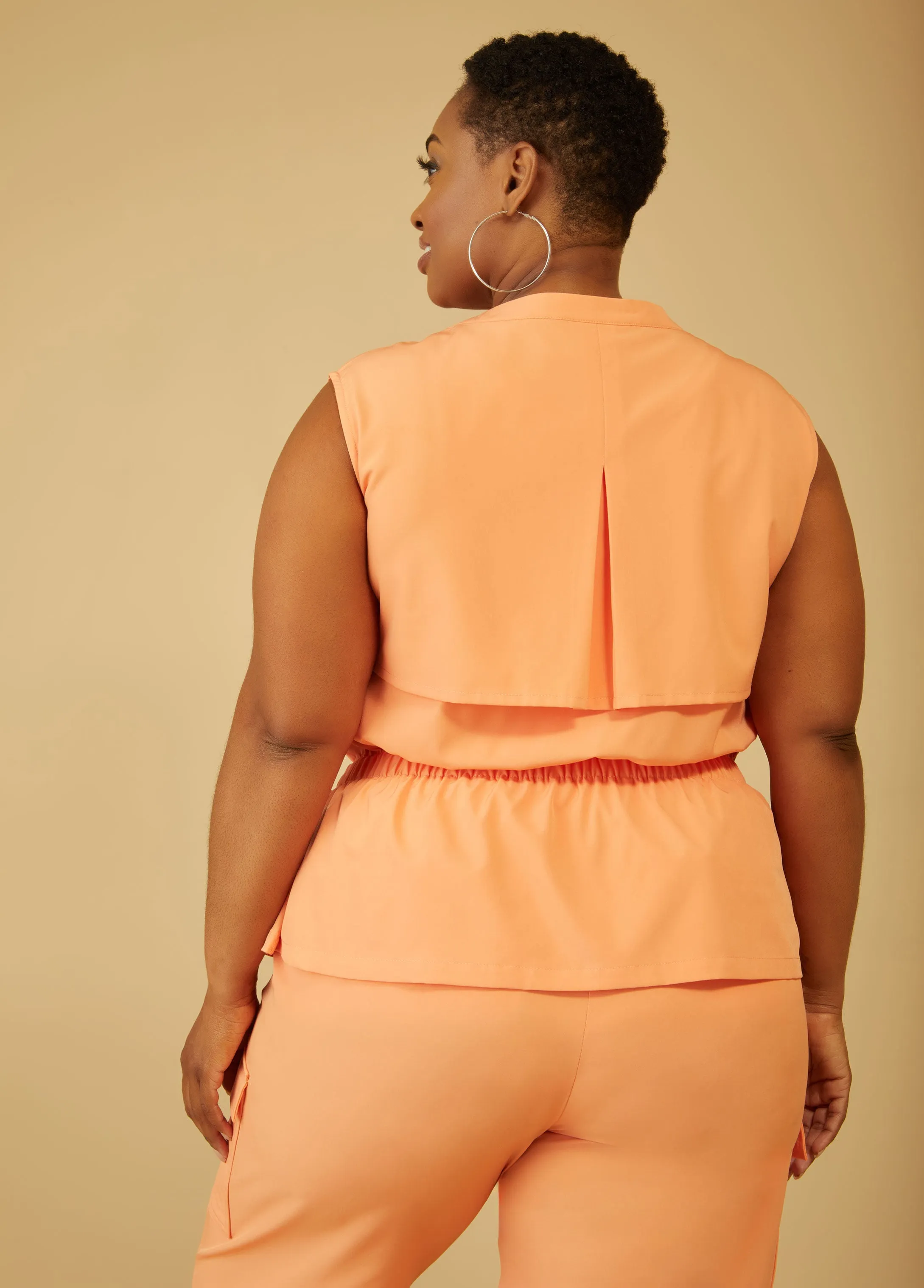 Storm Flap Zip Front Vest sold by Ashley Stewart product image thumbnail 5