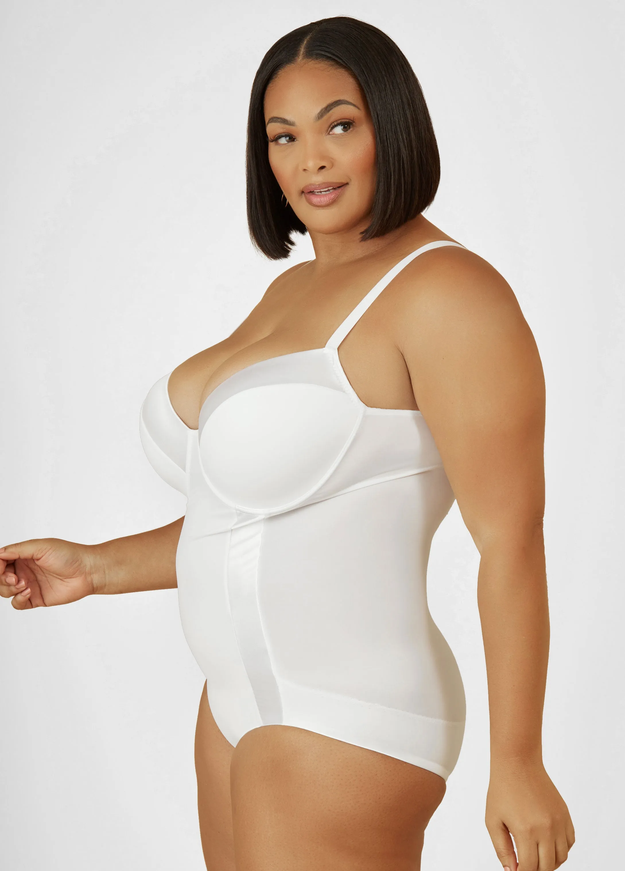 Satin Trimmed Shapewear Bodysuit sold by Ashley Stewart product image thumbnail 5