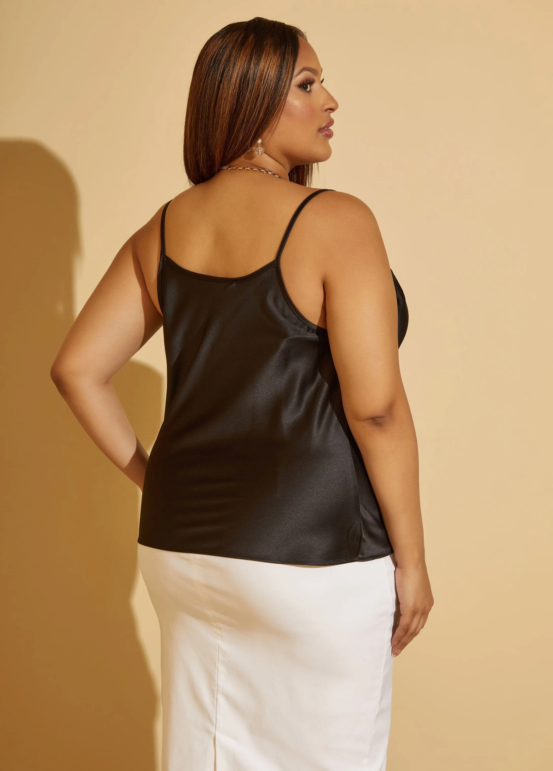 Draped Satin Cami sold by Ashley Stewart product image thumbnail 2